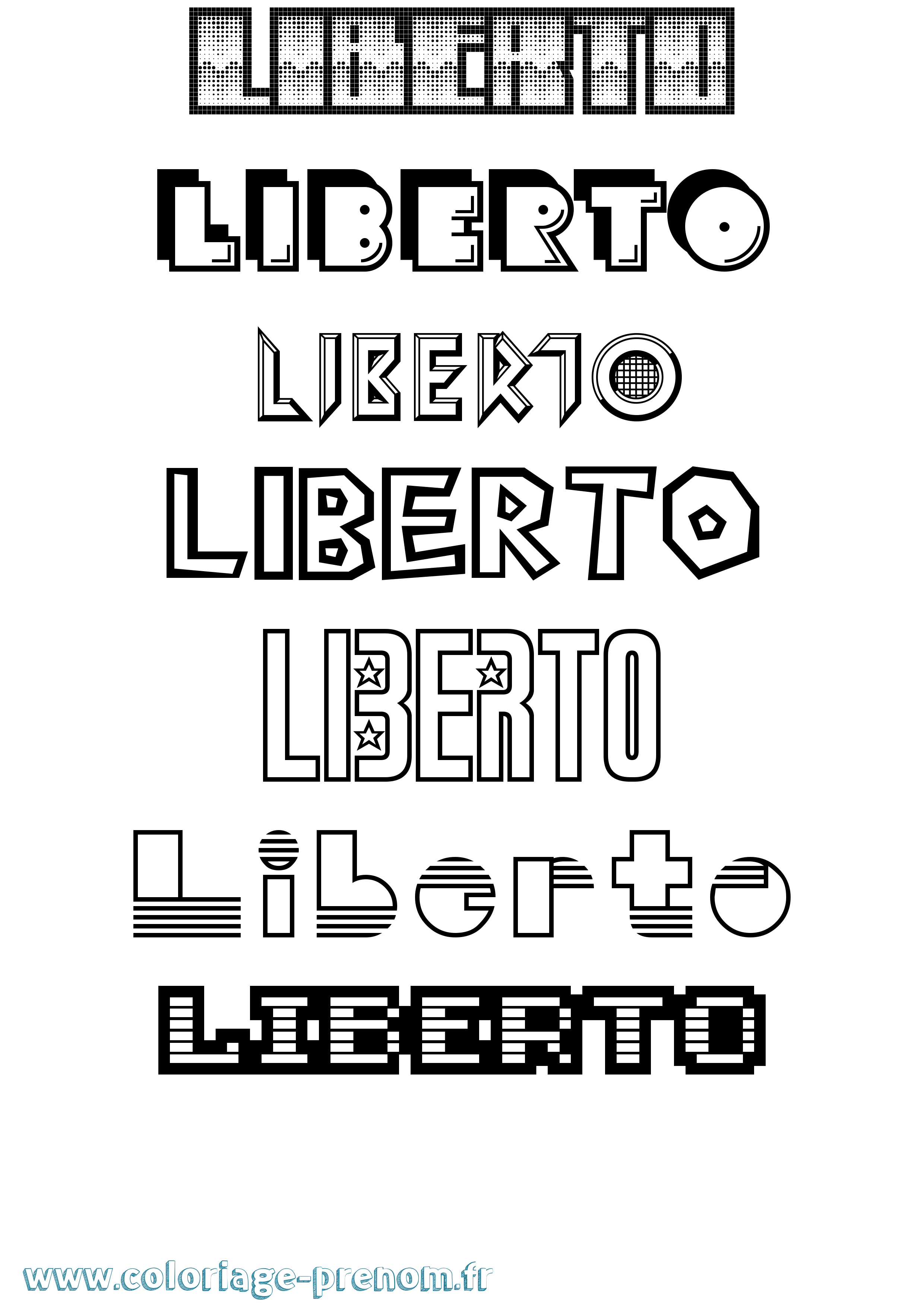 Coloriage Liberto Jeux Vidéos Coloriage prénom Liberto Jeux Vidéos