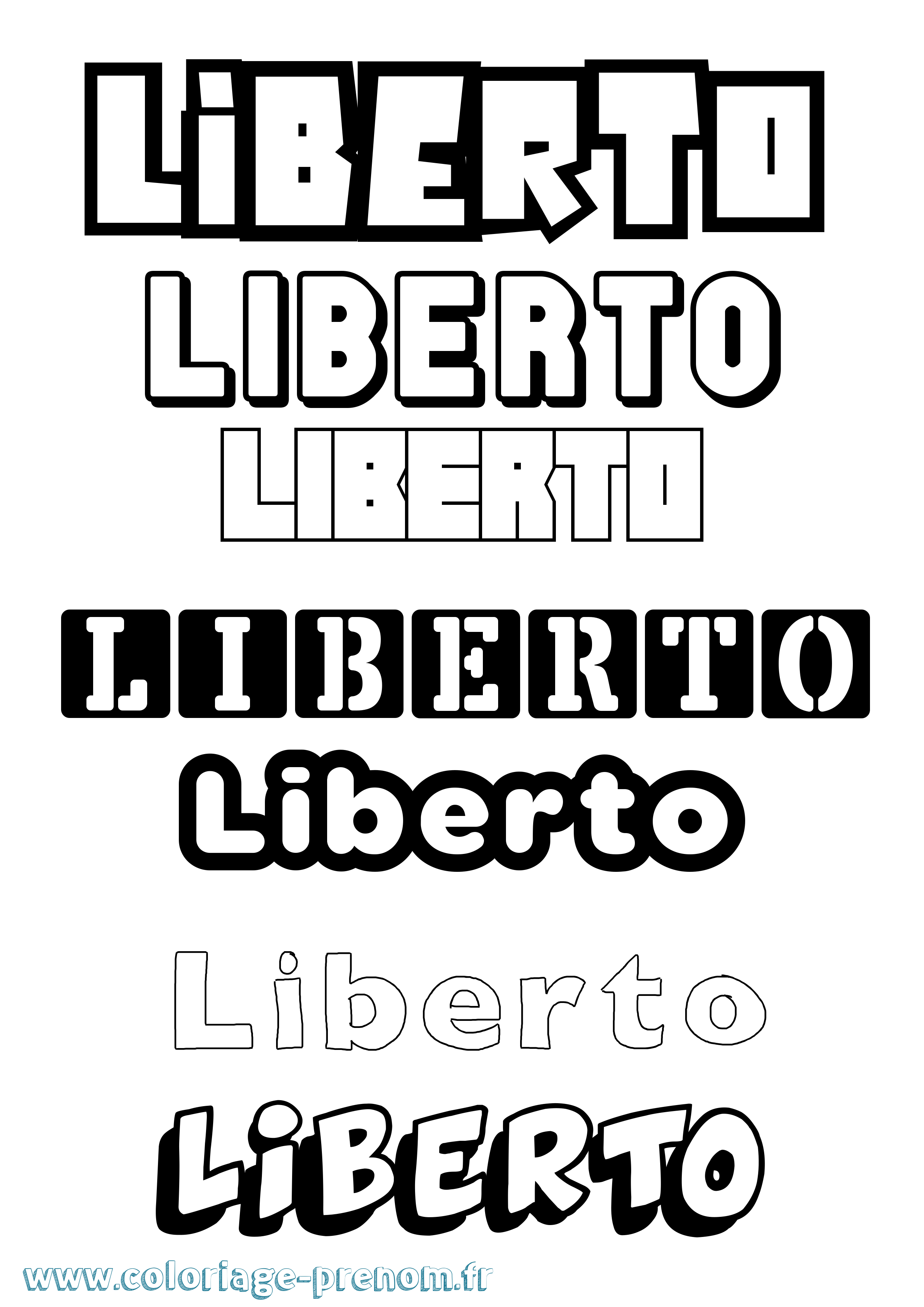 Coloriage Liberto Simple Coloriage prénom Liberto Simple