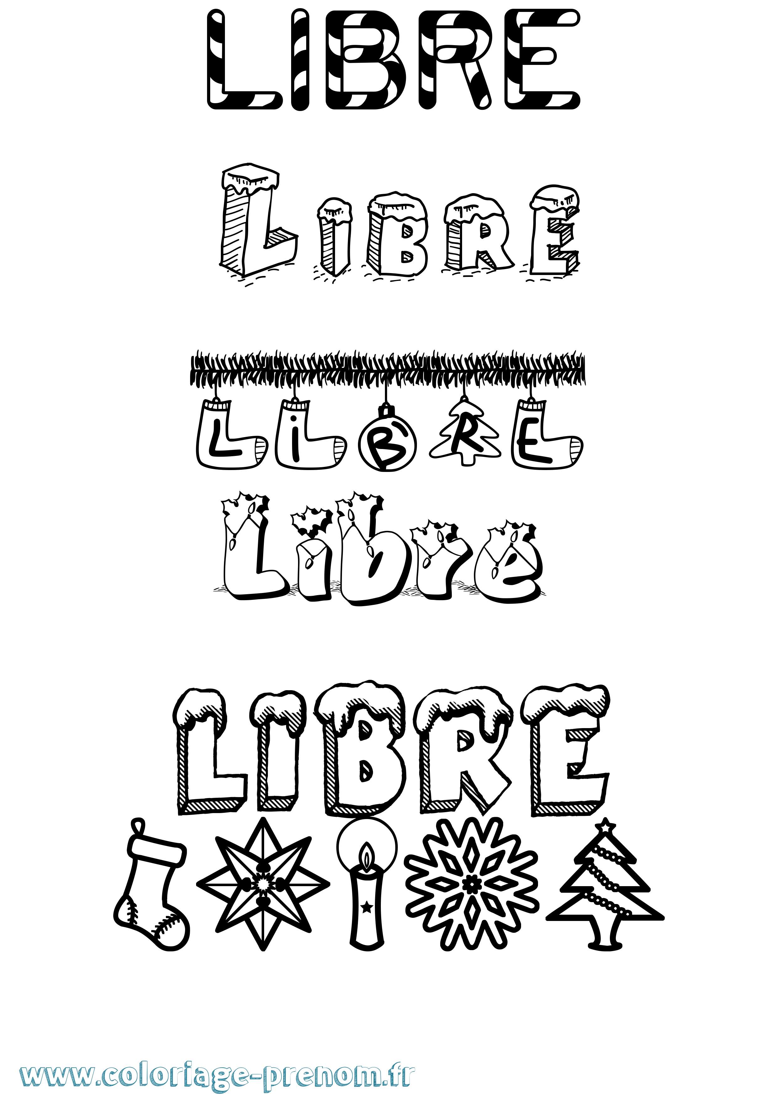 Coloriage Libre Noël Coloriage prénom Libre Noël