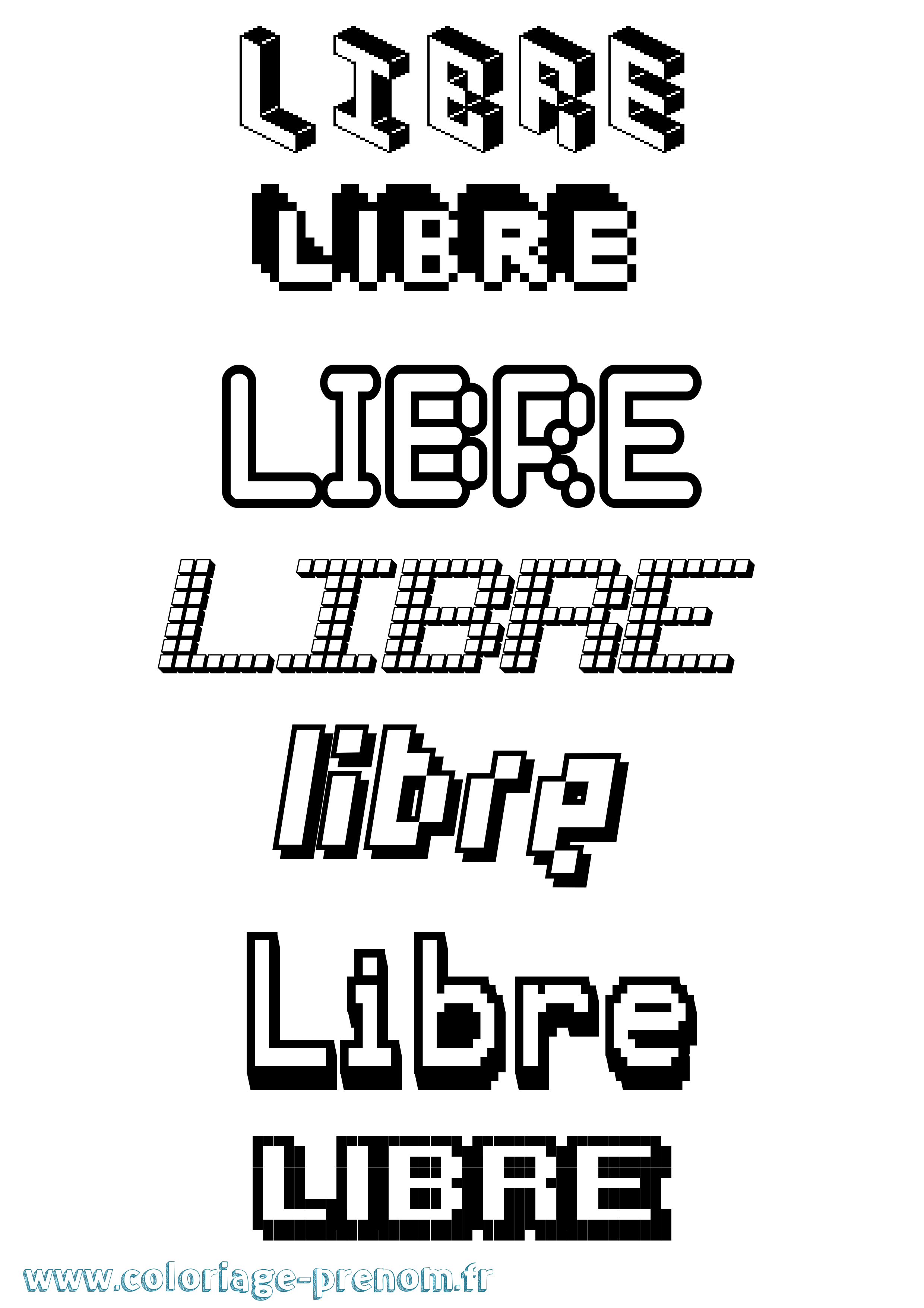 Coloriage Libre Pixel Coloriage prénom Libre Pixel
