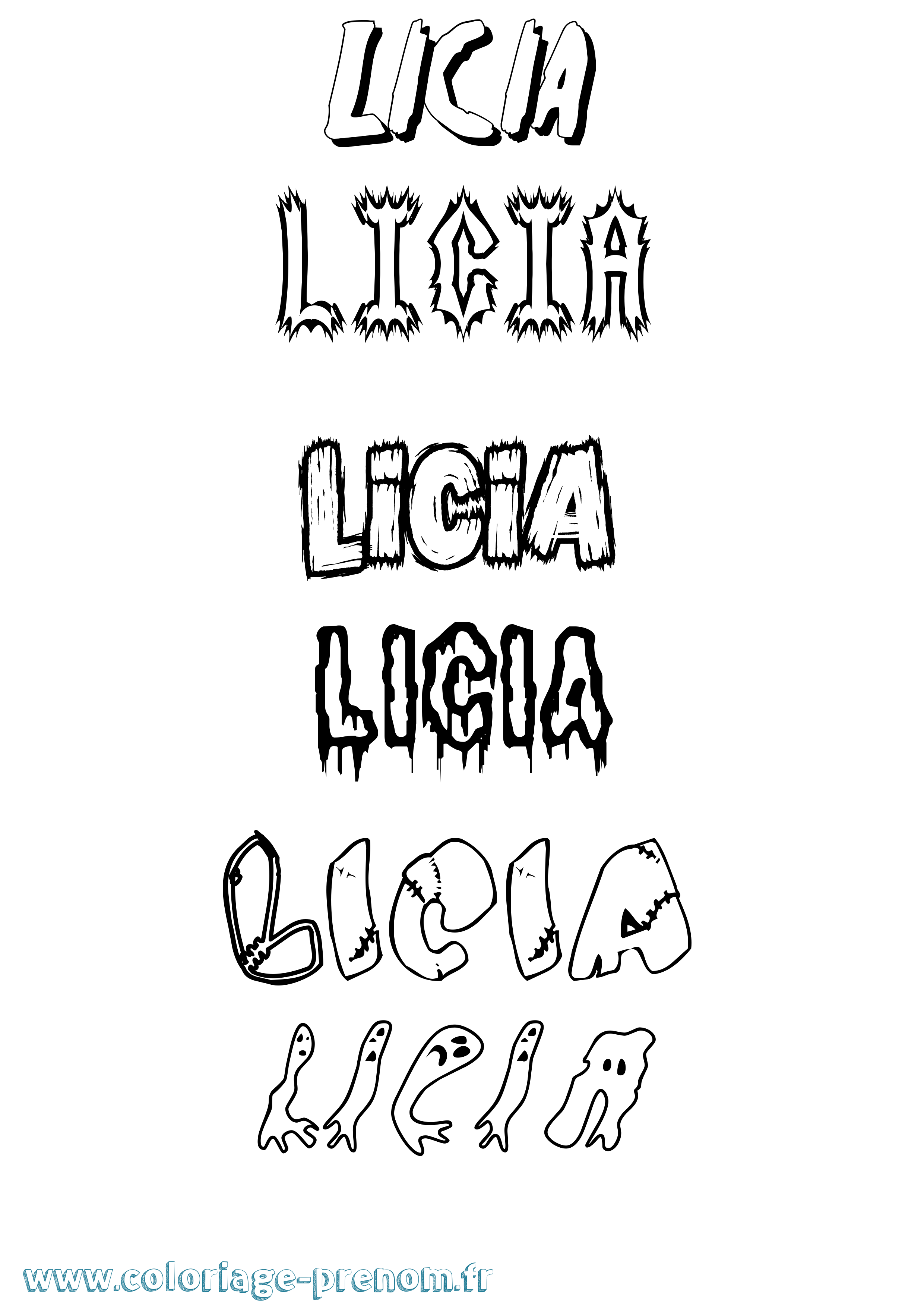 Coloriage Licia Frisson Coloriage prénom Licia Frisson