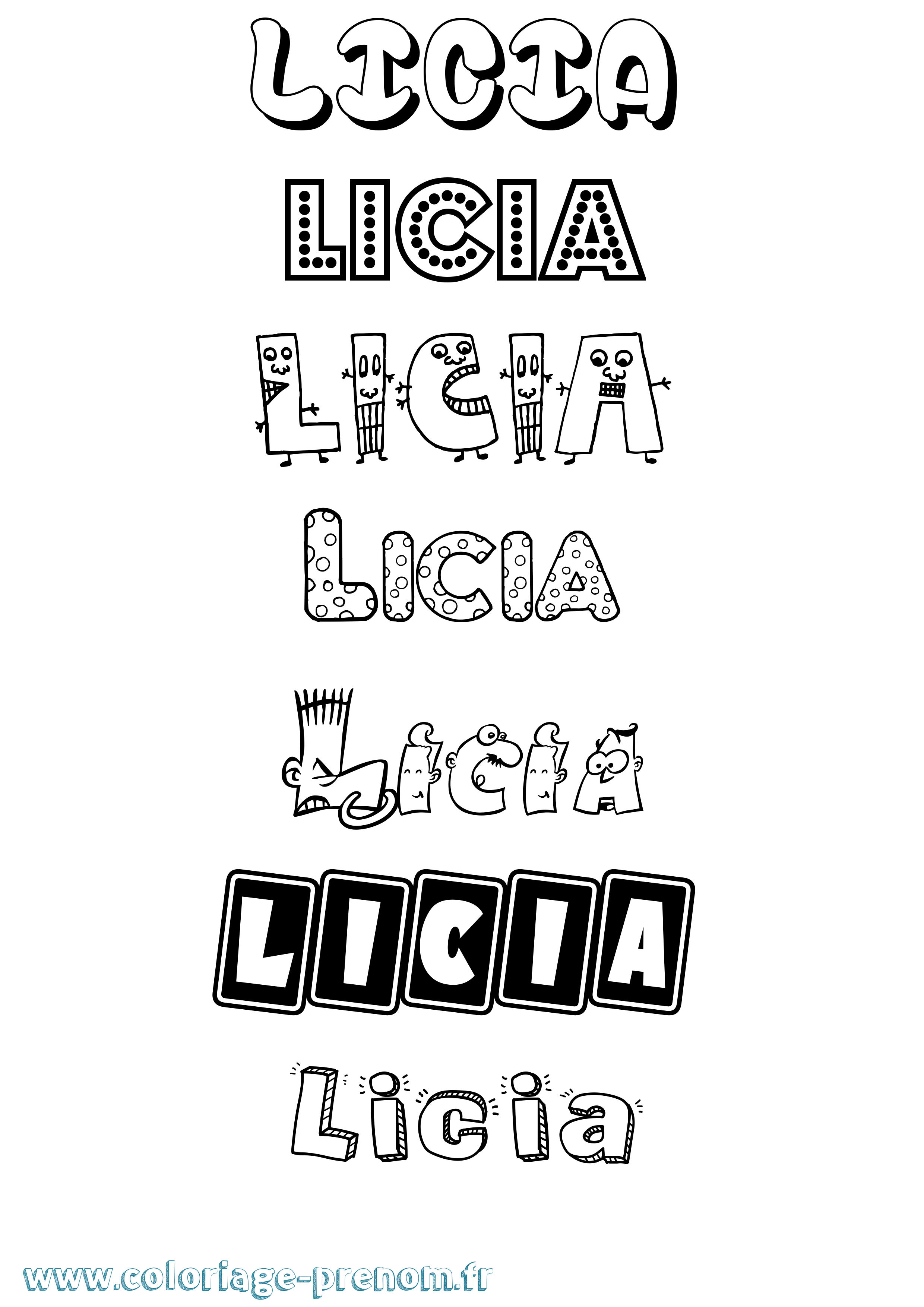 Coloriage Licia Fun Coloriage prénom Licia Fun