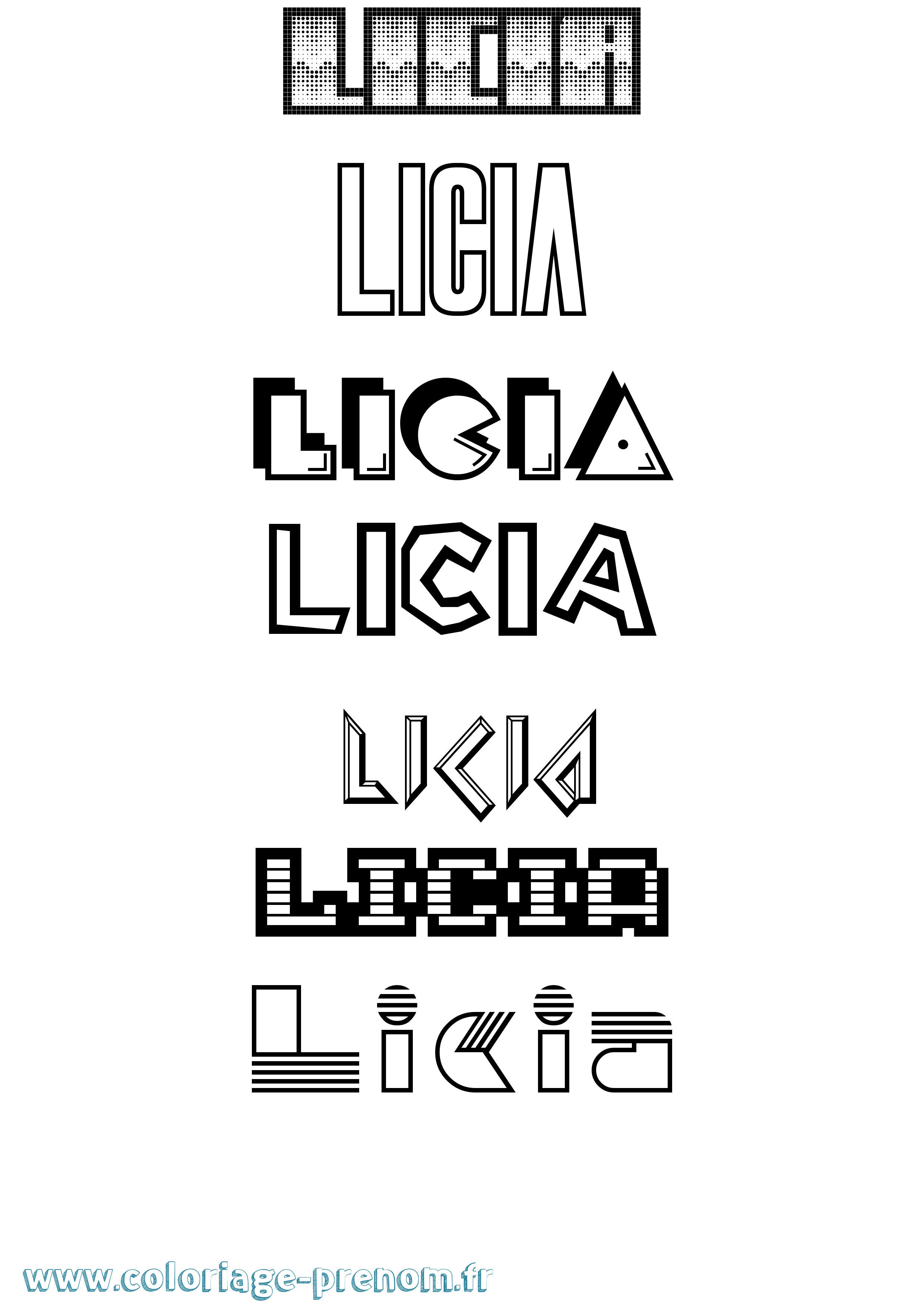 Coloriage Licia Jeux Vidéos Coloriage prénom Licia Jeux Vidéos