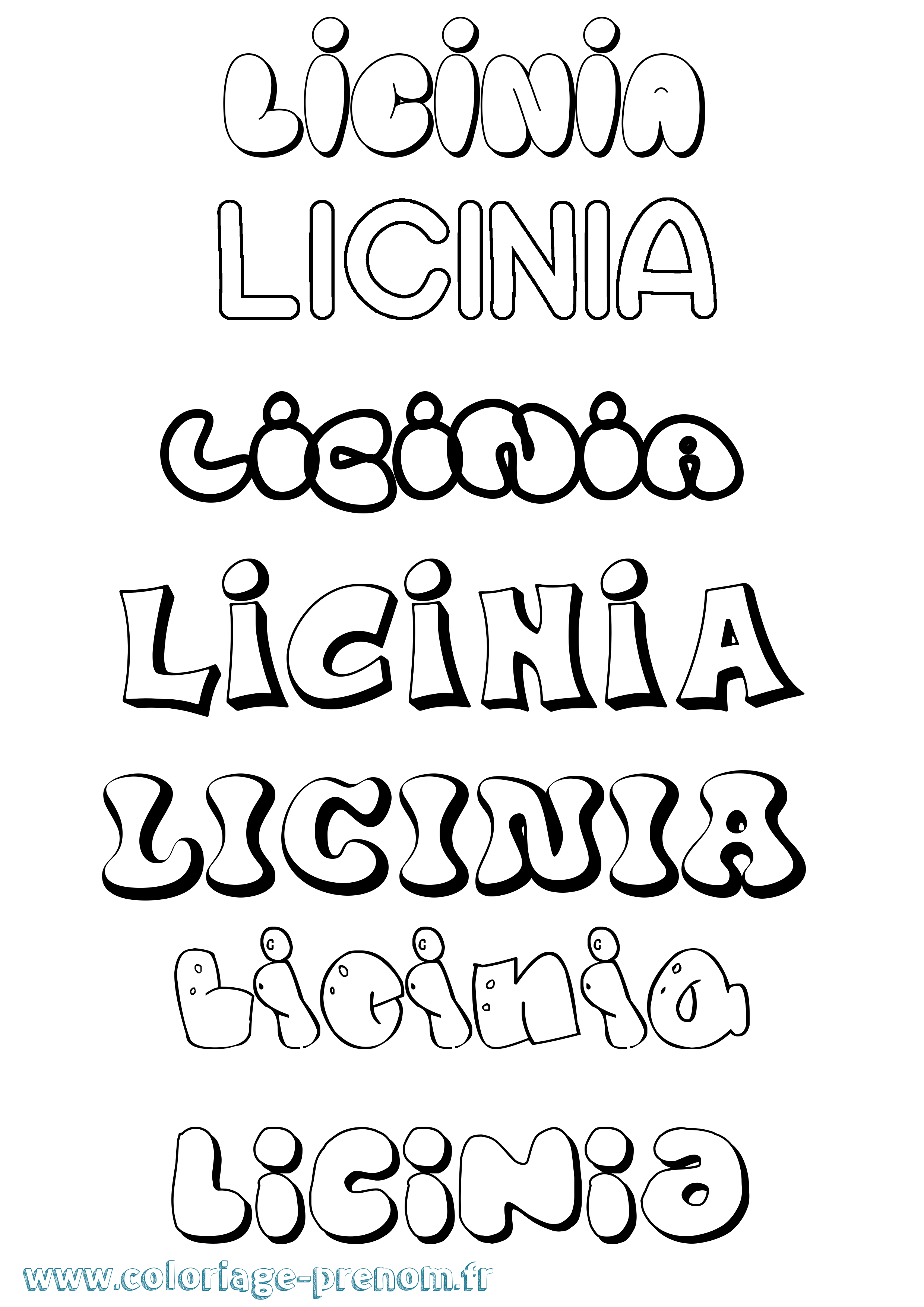 Coloriage Licinia Bubble Coloriage prénom Licinia Bubble