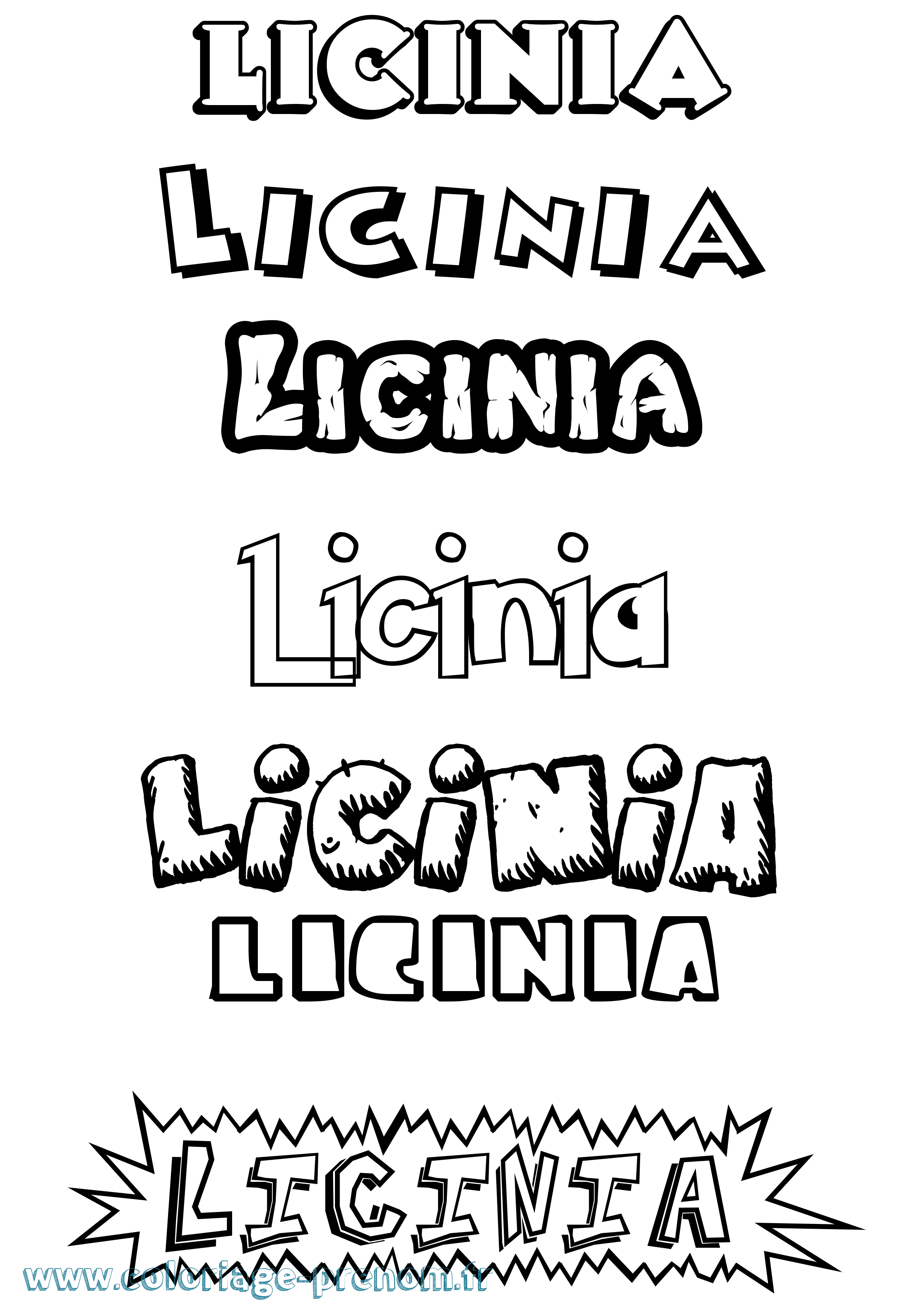 Coloriage Licinia Dessin Animé Coloriage prénom Licinia Dessin Animé