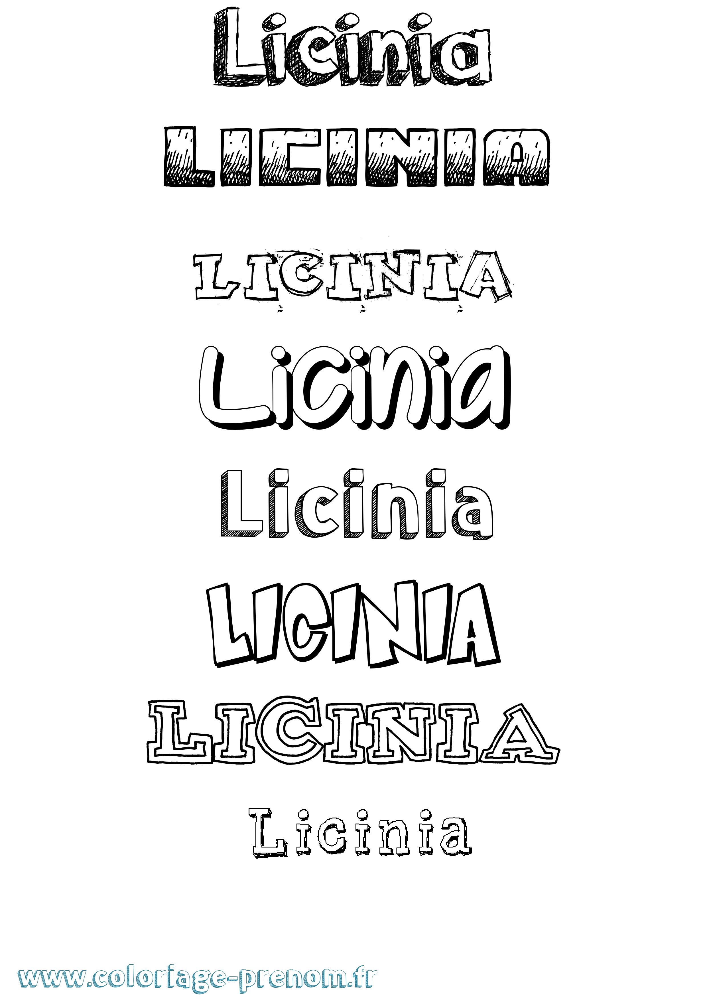 Coloriage Licinia Dessiné Coloriage prénom Licinia Dessiné