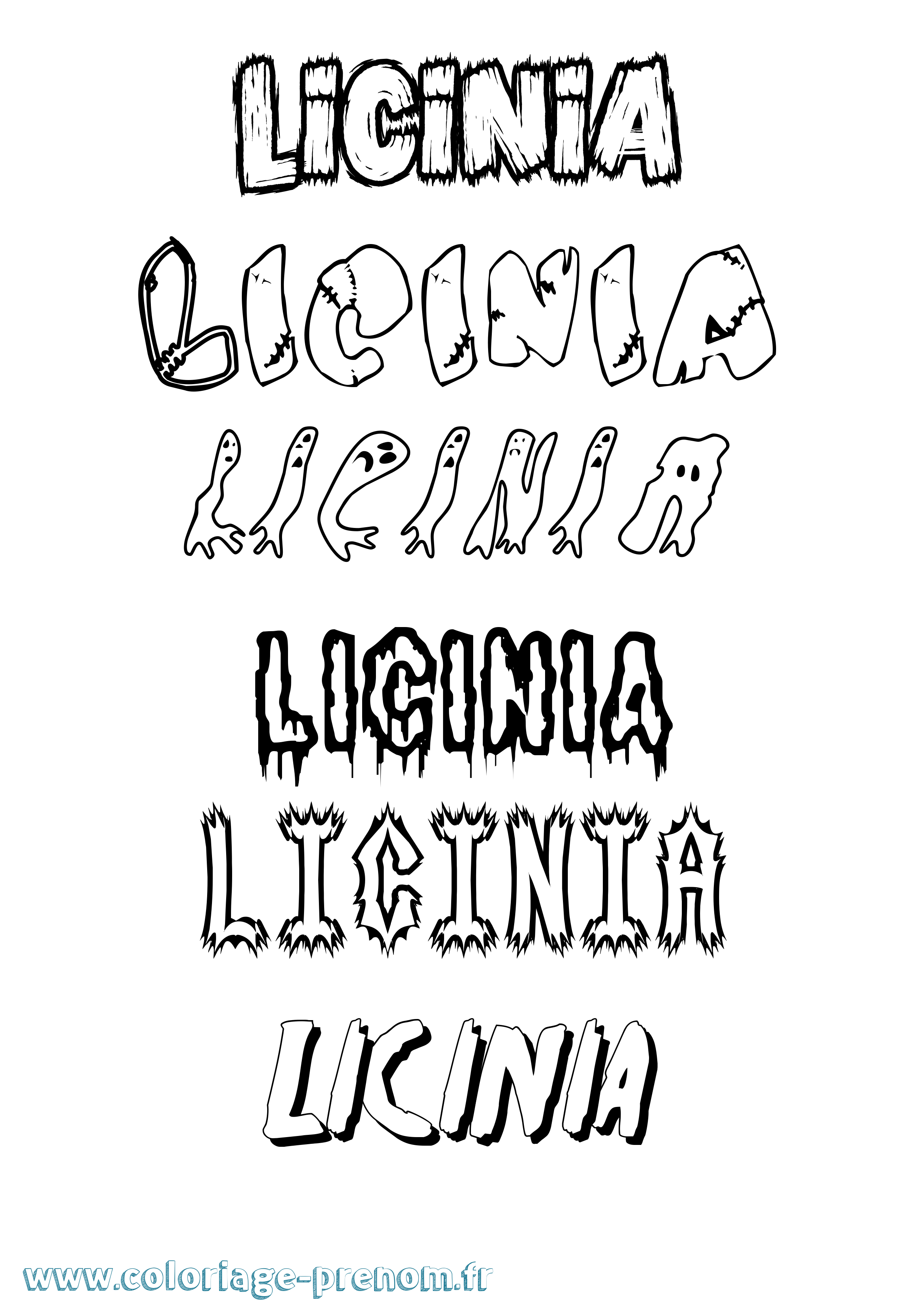 Coloriage Licinia Frisson Coloriage prénom Licinia Frisson