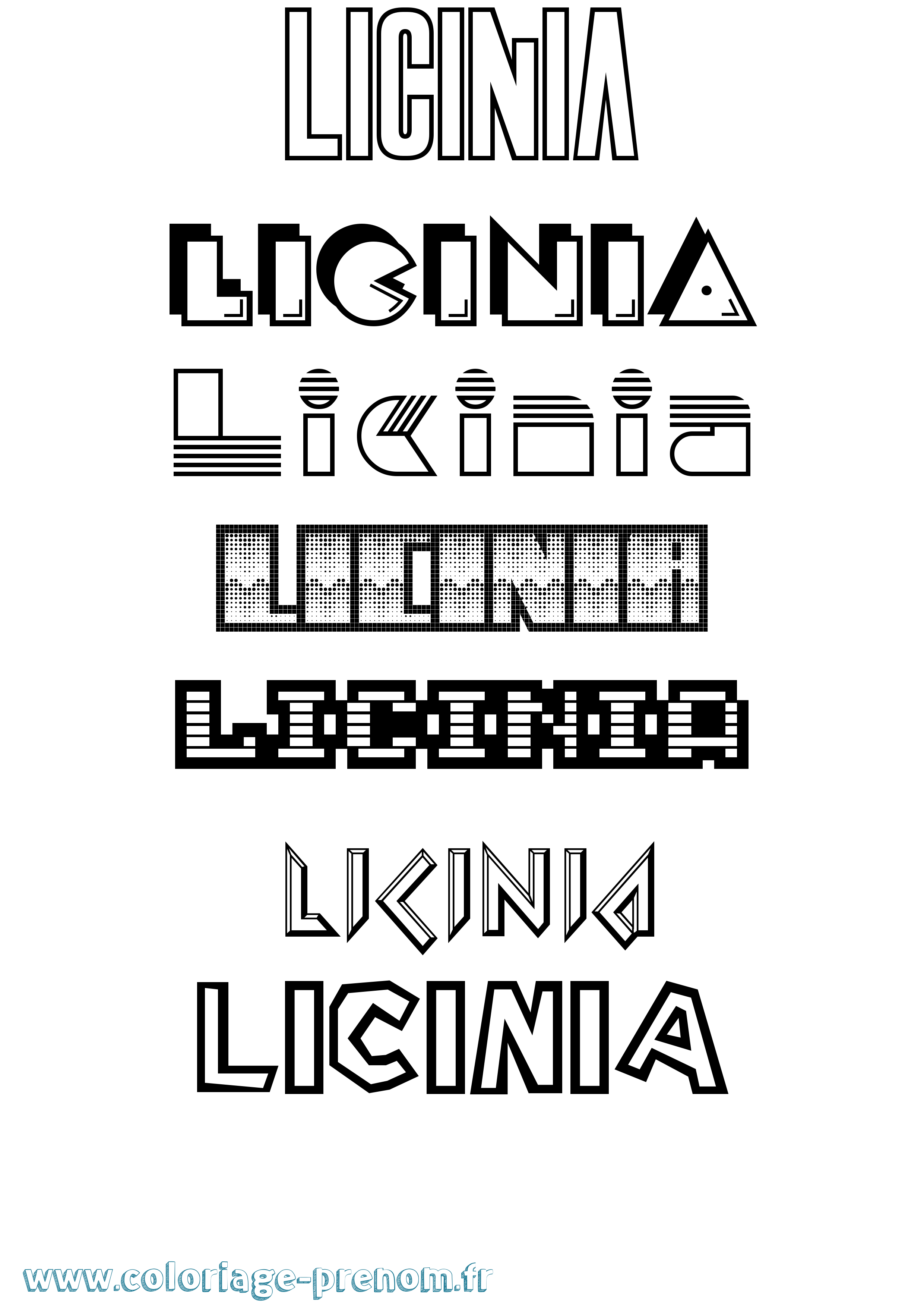 Coloriage Licinia Jeux Vidéos Coloriage prénom Licinia Jeux Vidéos