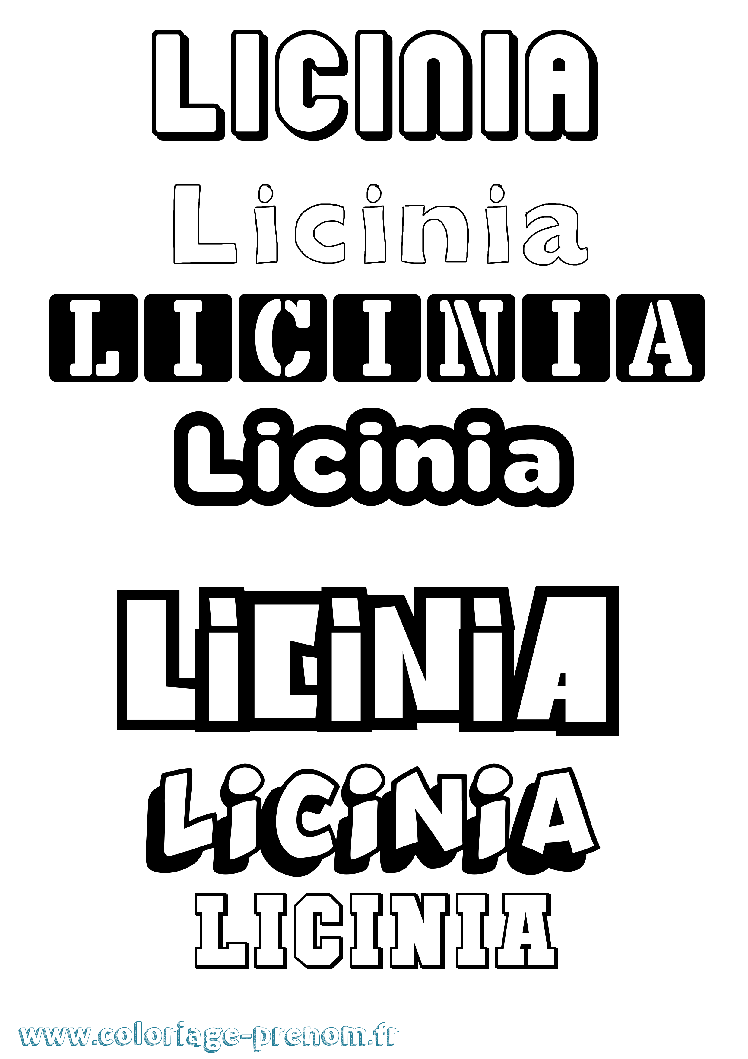Coloriage Licinia Simple Coloriage prénom Licinia Simple