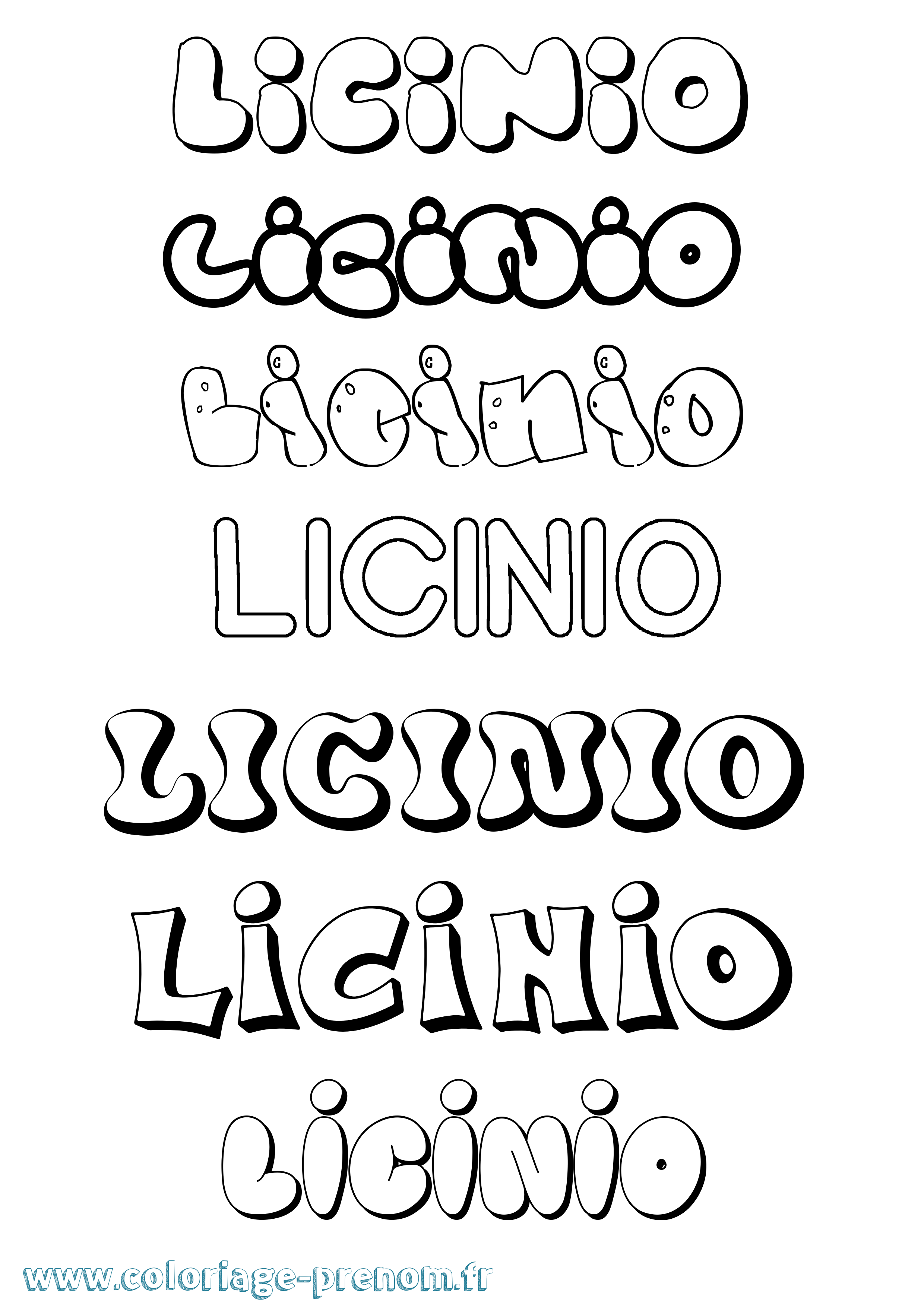 Coloriage Licinio Bubble Coloriage prénom Licinio Bubble