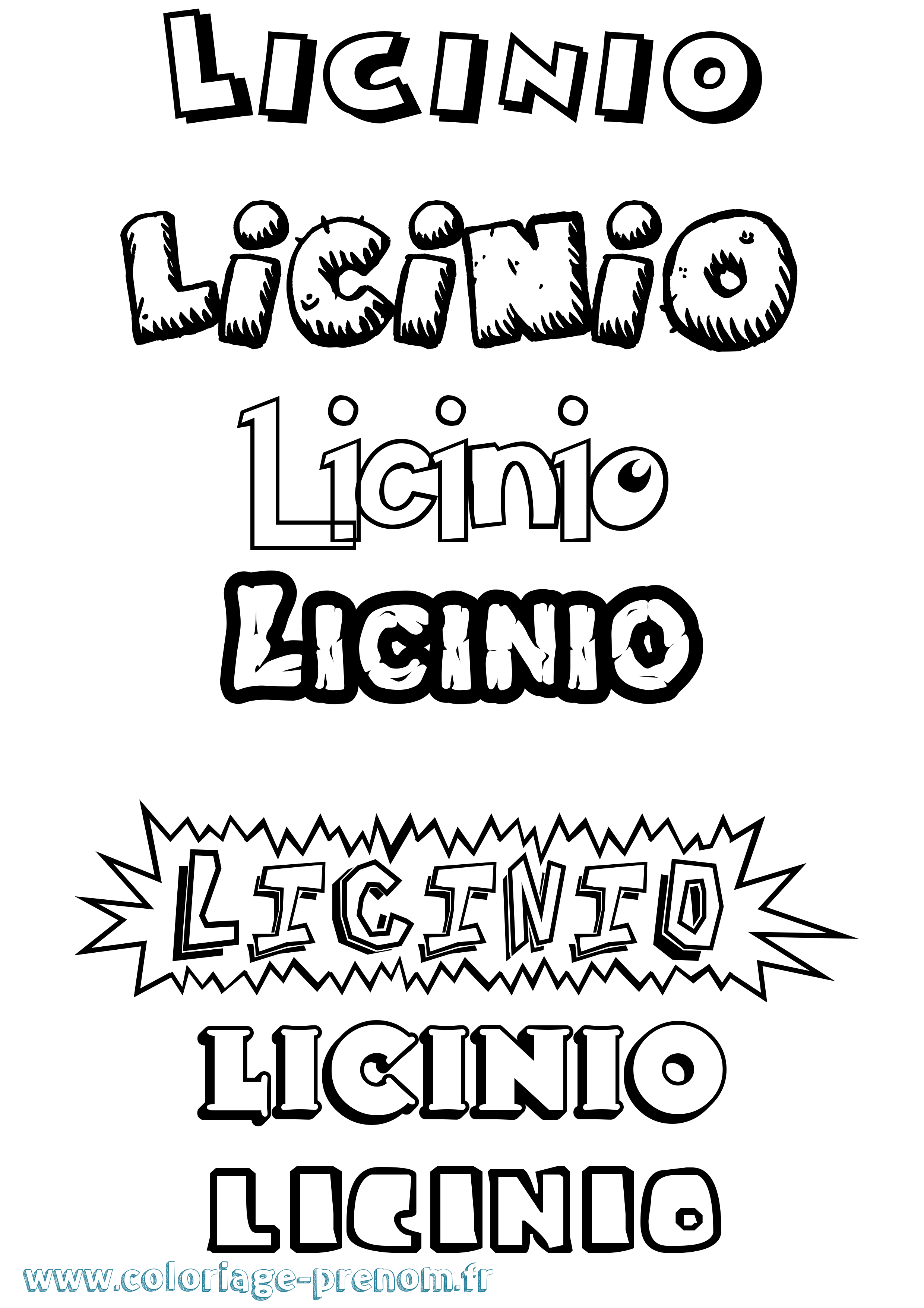Coloriage Licinio Dessin Animé Coloriage prénom Licinio Dessin Animé