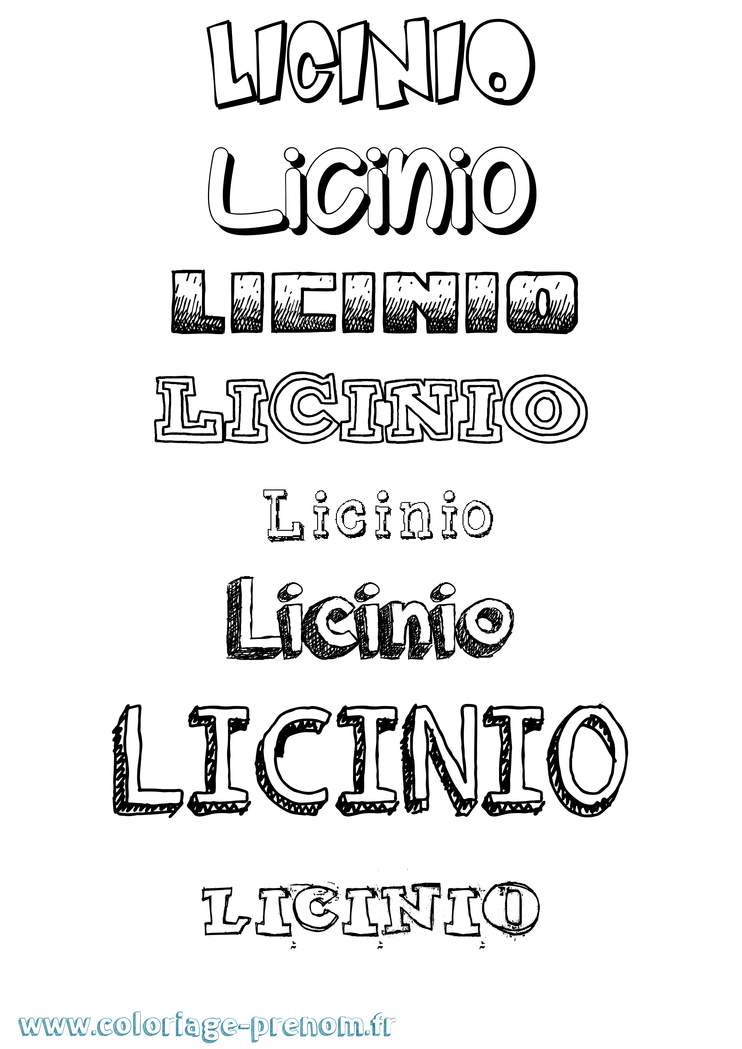Coloriage Licinio Dessiné Coloriage prénom Licinio Dessiné