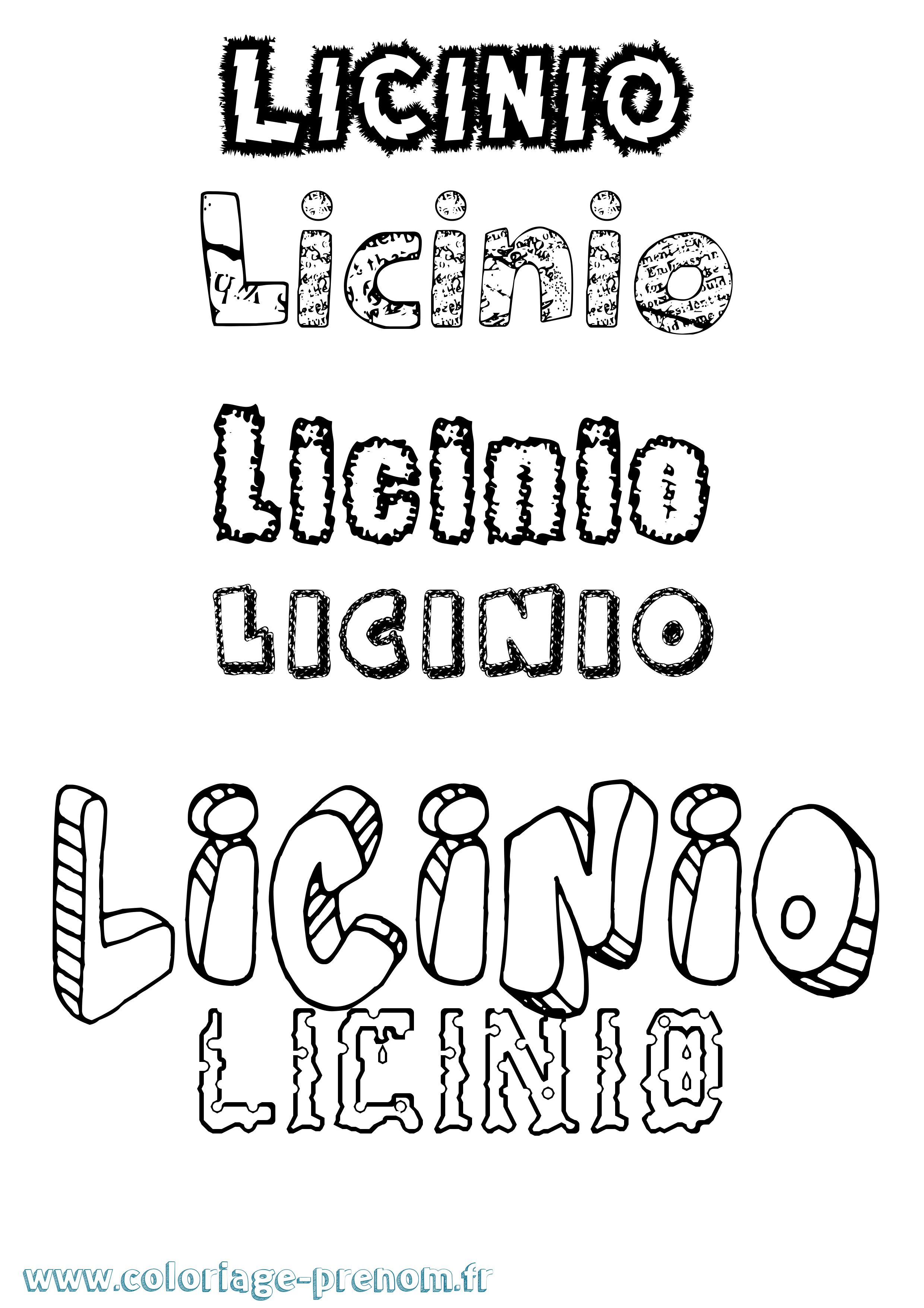 Coloriage Licinio Destructuré Coloriage prénom Licinio Destructuré