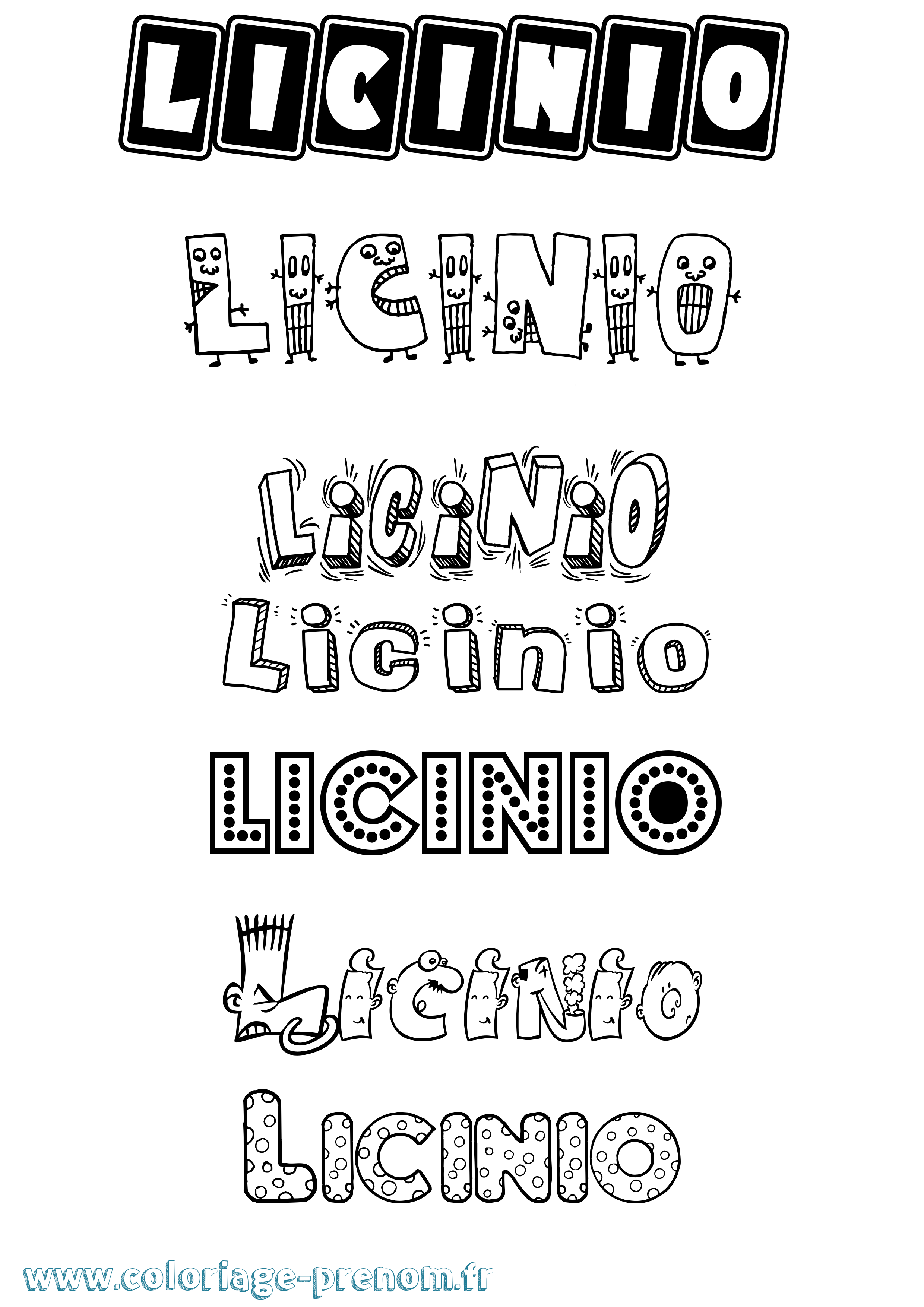 Coloriage Licinio Fun Coloriage prénom Licinio Fun