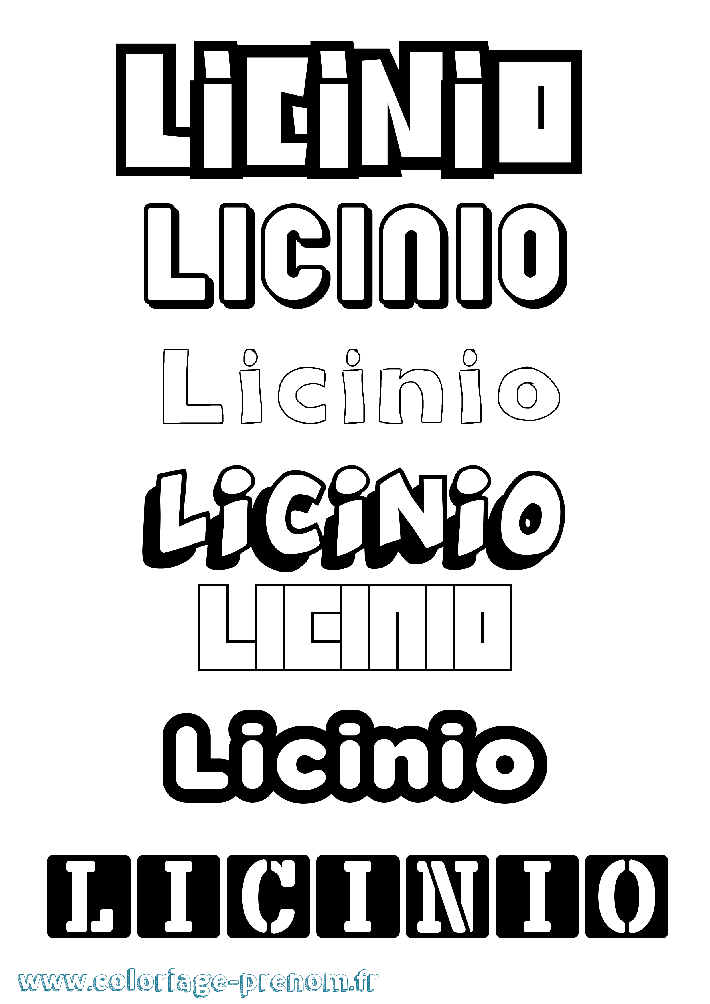 Coloriage Licinio Simple Coloriage prénom Licinio Simple