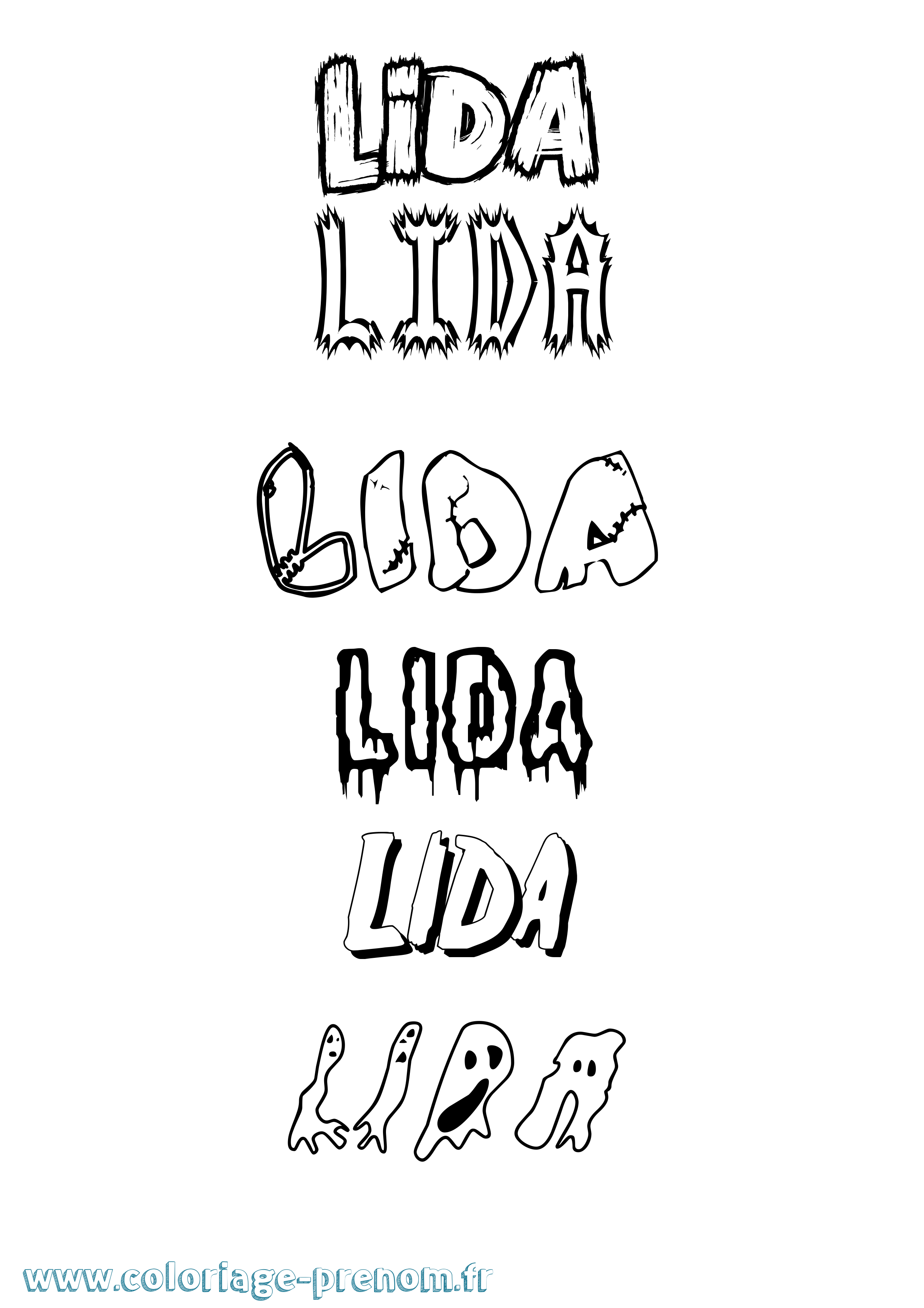 Coloriage Lida Frisson Coloriage prénom Lida Frisson