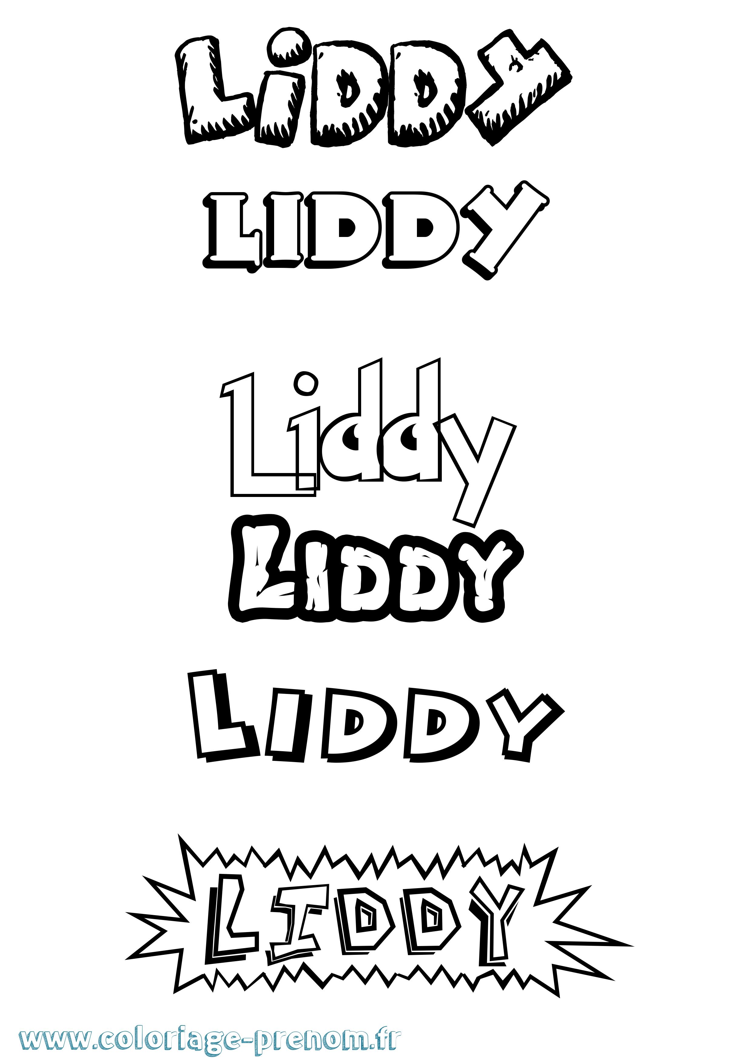 Coloriage Liddy Dessin Animé Coloriage prénom Liddy Dessin Animé
