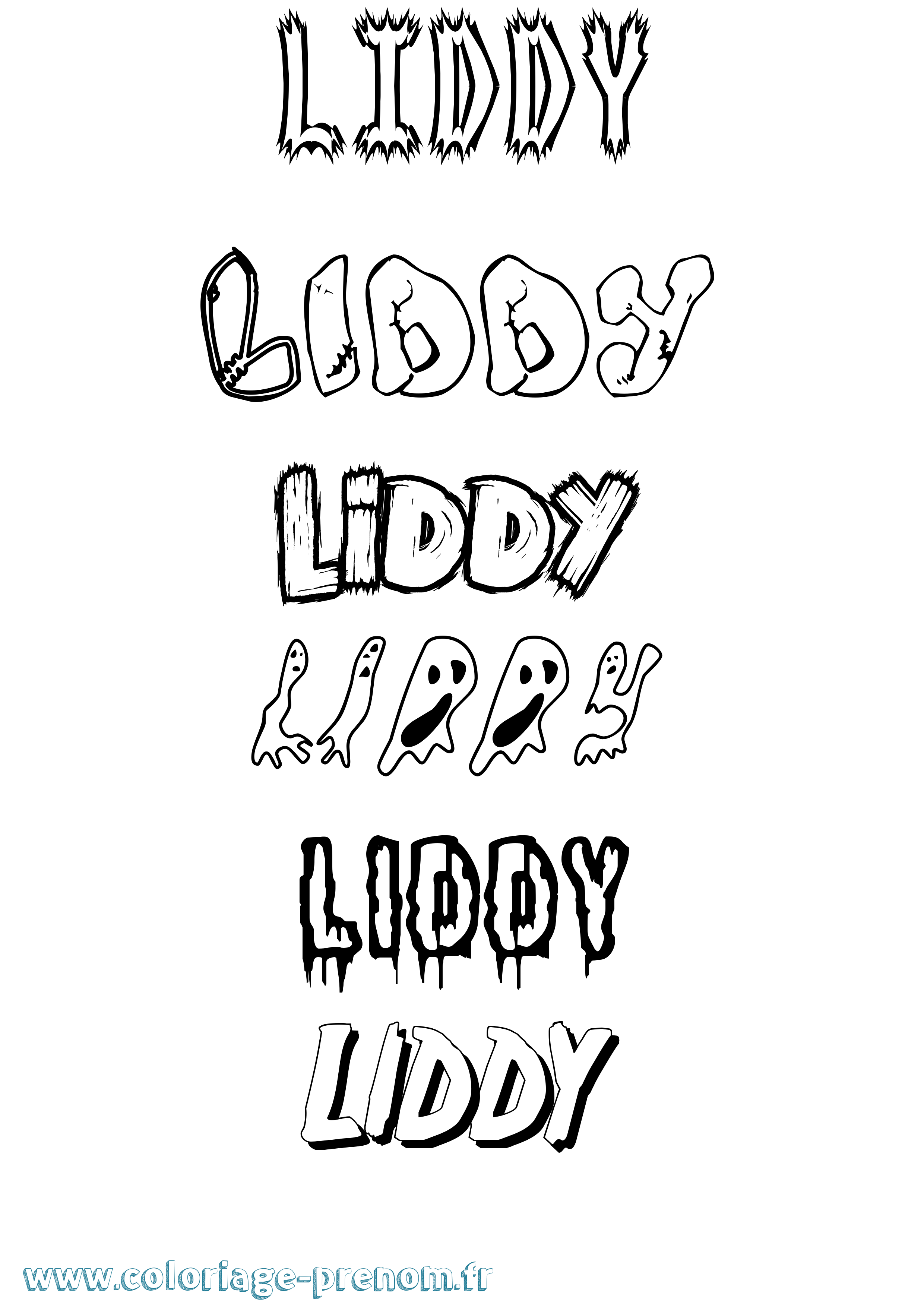 Coloriage Liddy Frisson Coloriage prénom Liddy Frisson