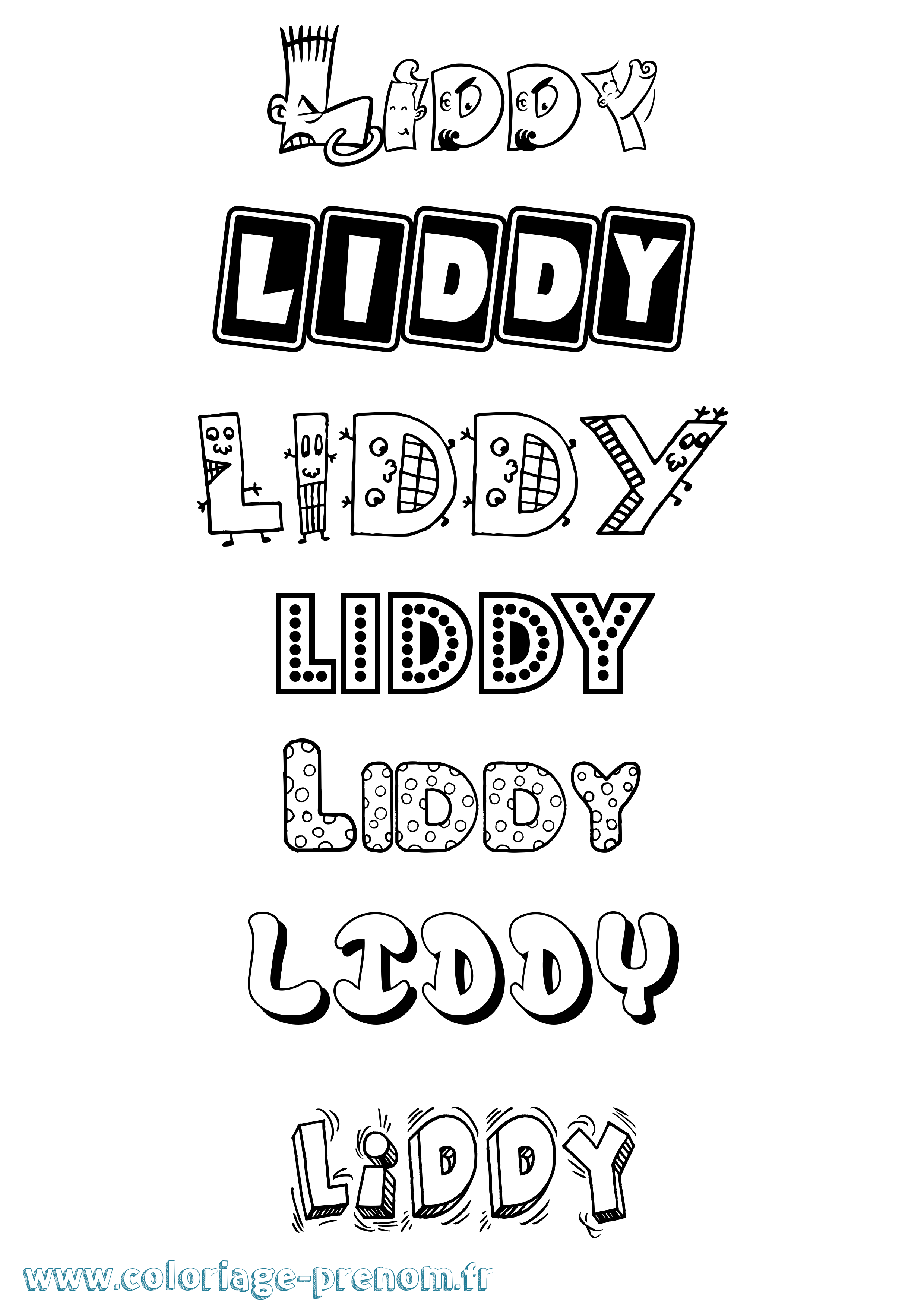 Coloriage Liddy Fun Coloriage prénom Liddy Fun