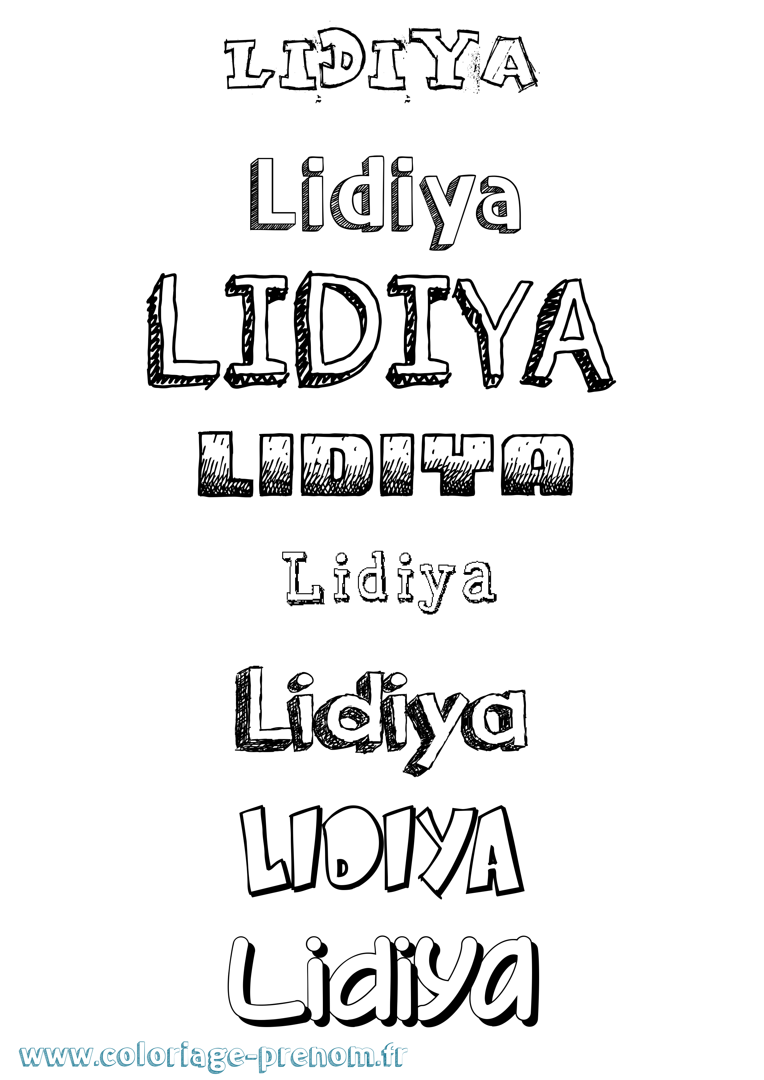 Coloriage Lidiya Dessiné Coloriage prénom Lidiya Dessiné