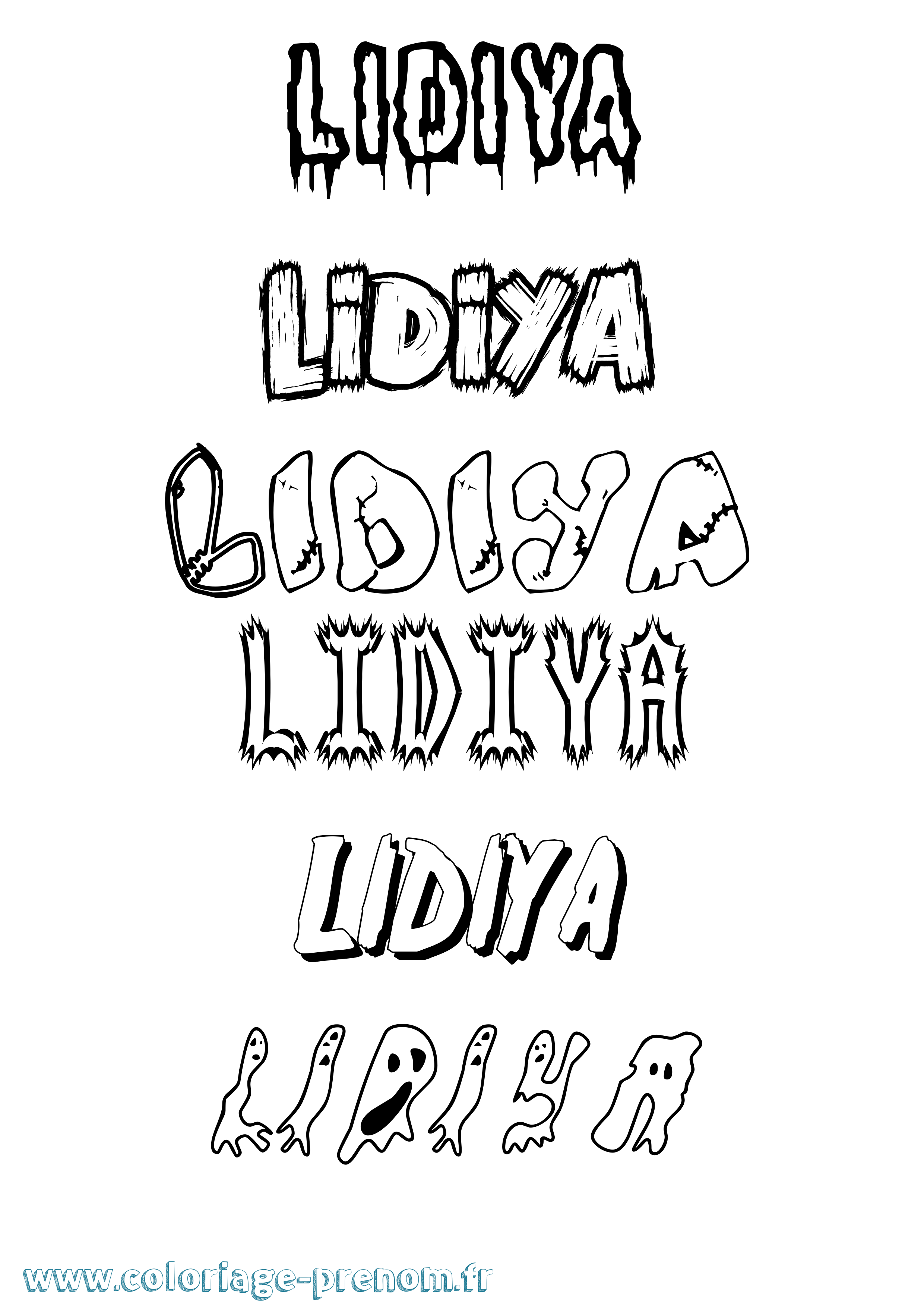 Coloriage Lidiya Frisson Coloriage prénom Lidiya Frisson