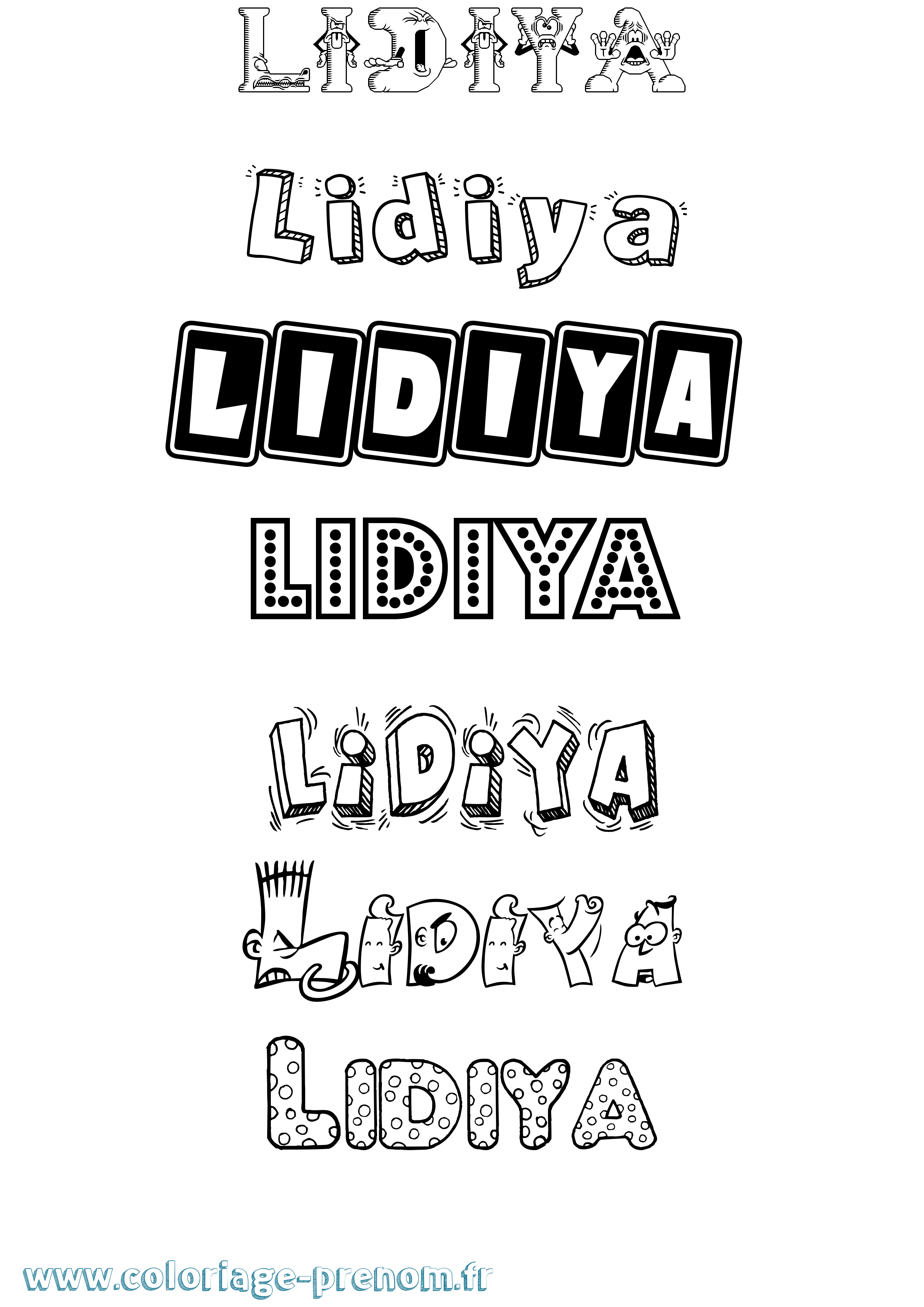 Coloriage Lidiya Fun Coloriage prénom Lidiya Fun