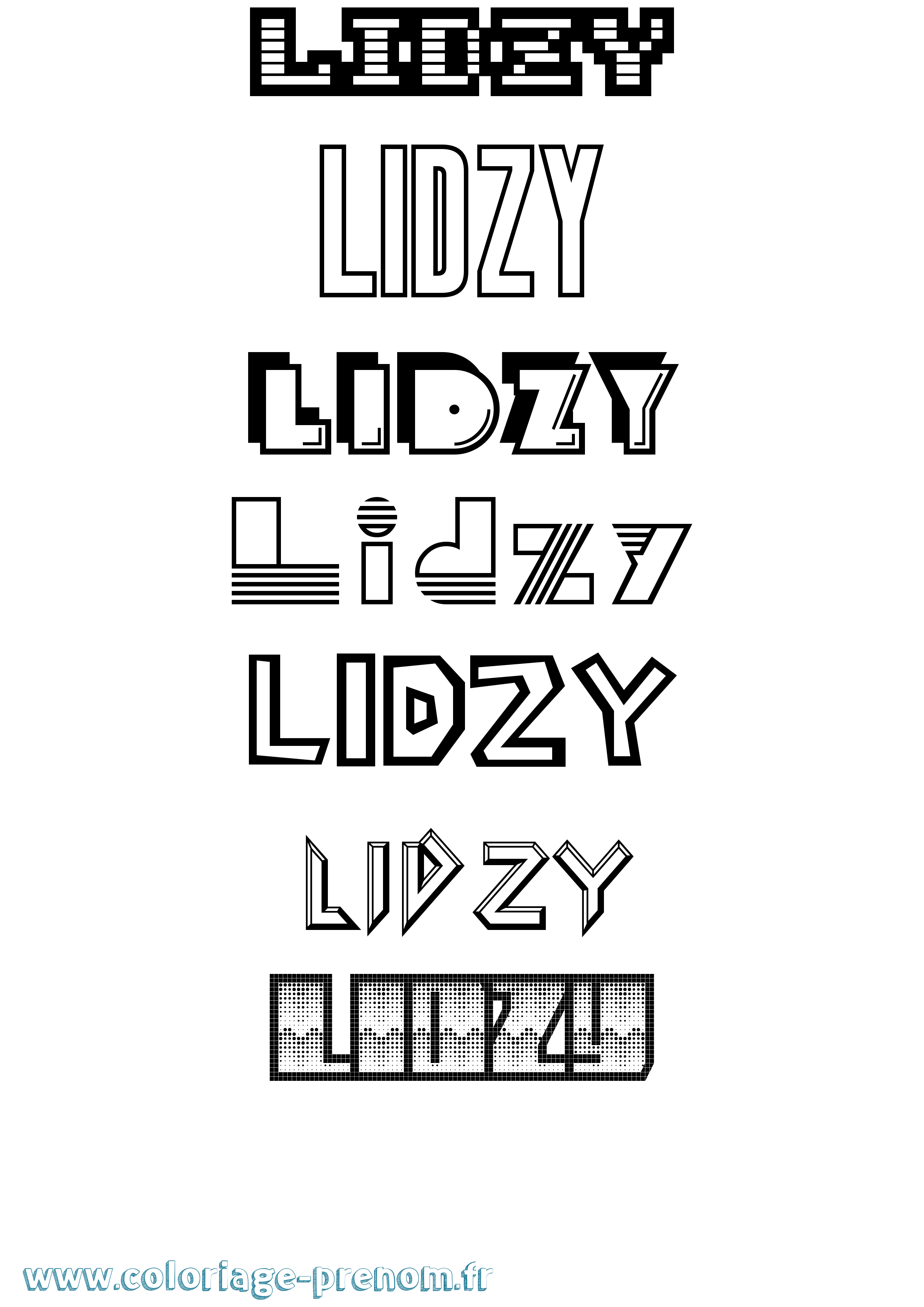 Coloriage Lidzy Jeux Vidéos Coloriage prénom Lidzy Jeux Vidéos