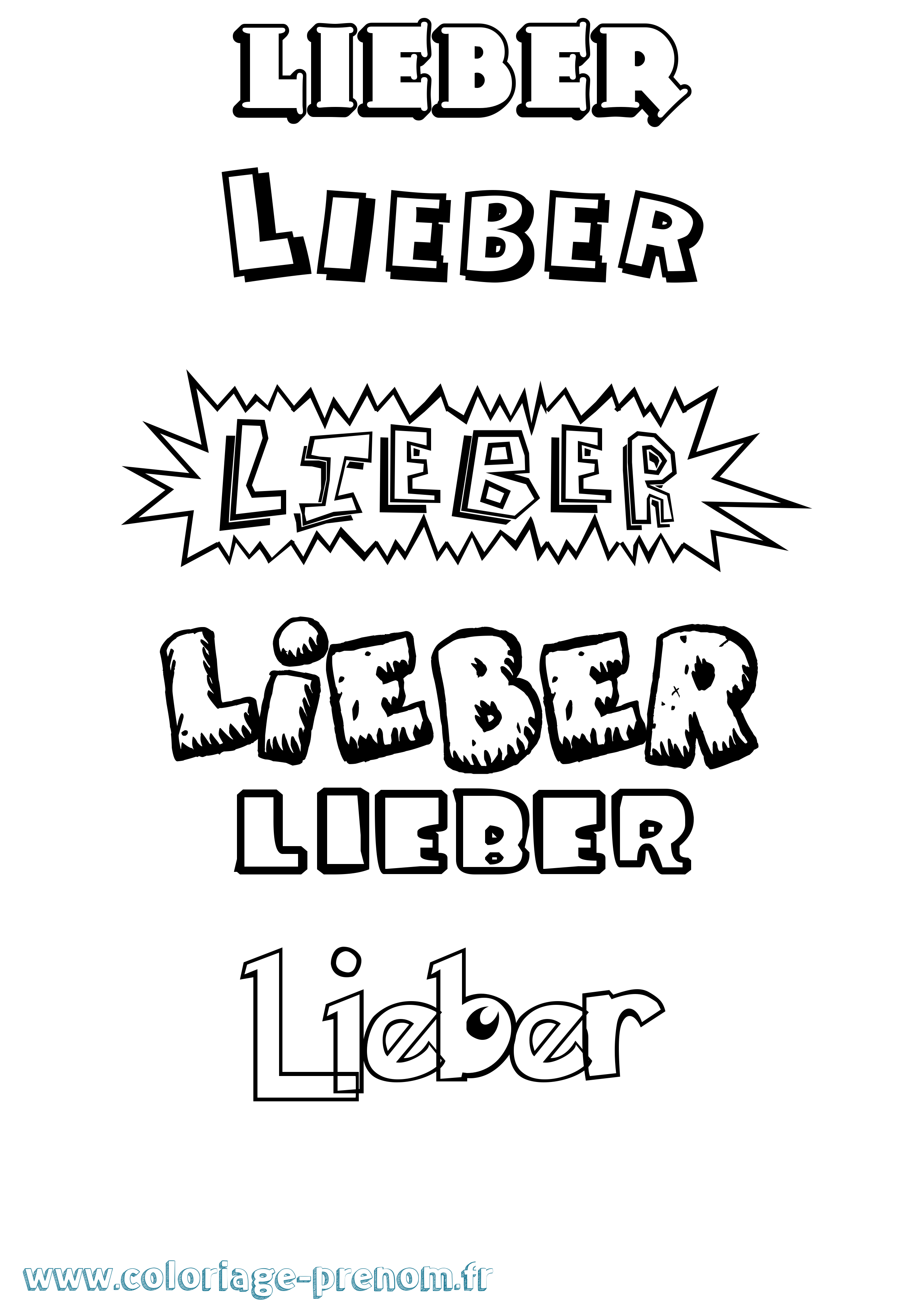 Coloriage Lieber Dessin Animé Coloriage prénom Lieber Dessin Animé