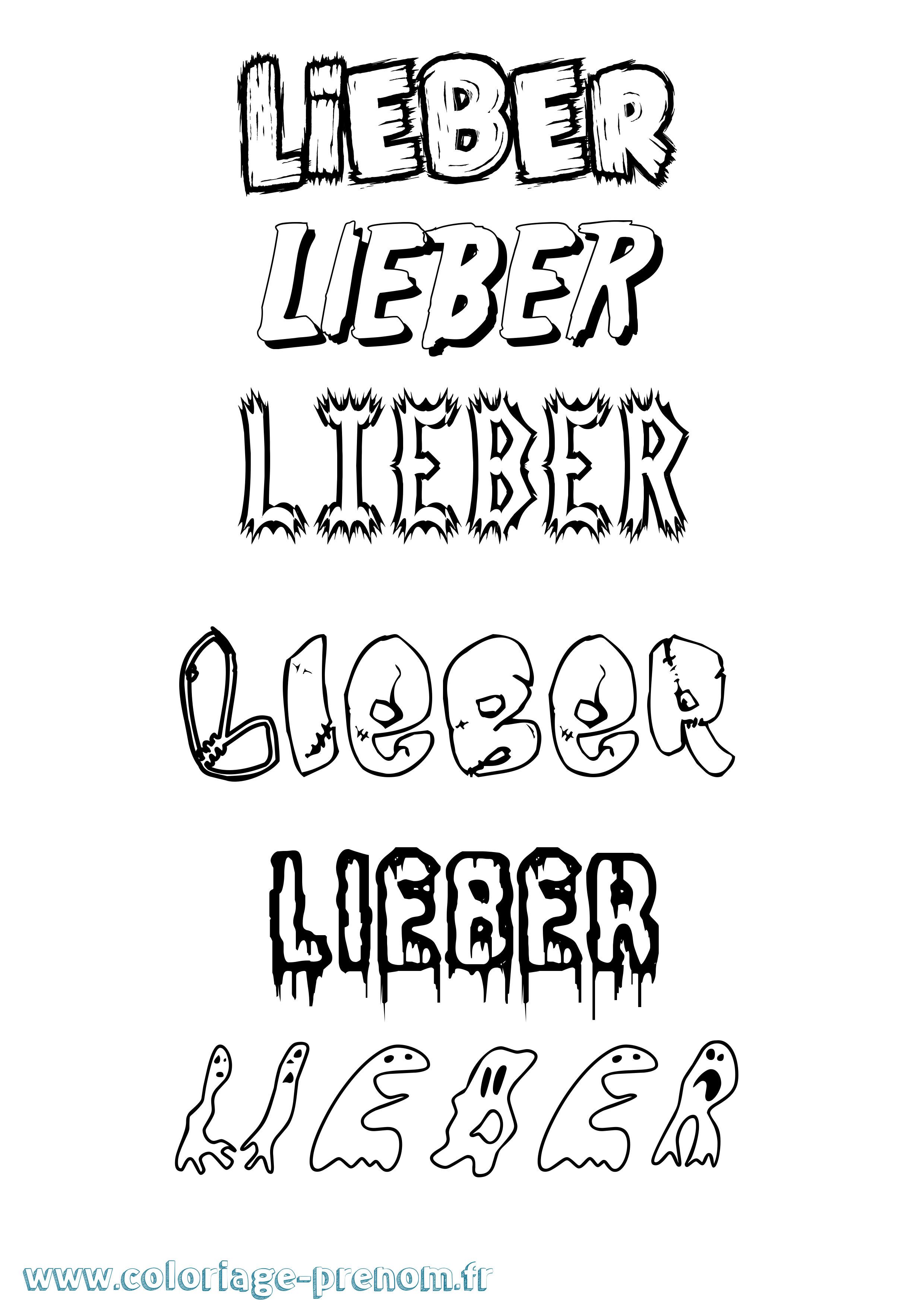 Coloriage Lieber Frisson Coloriage prénom Lieber Frisson