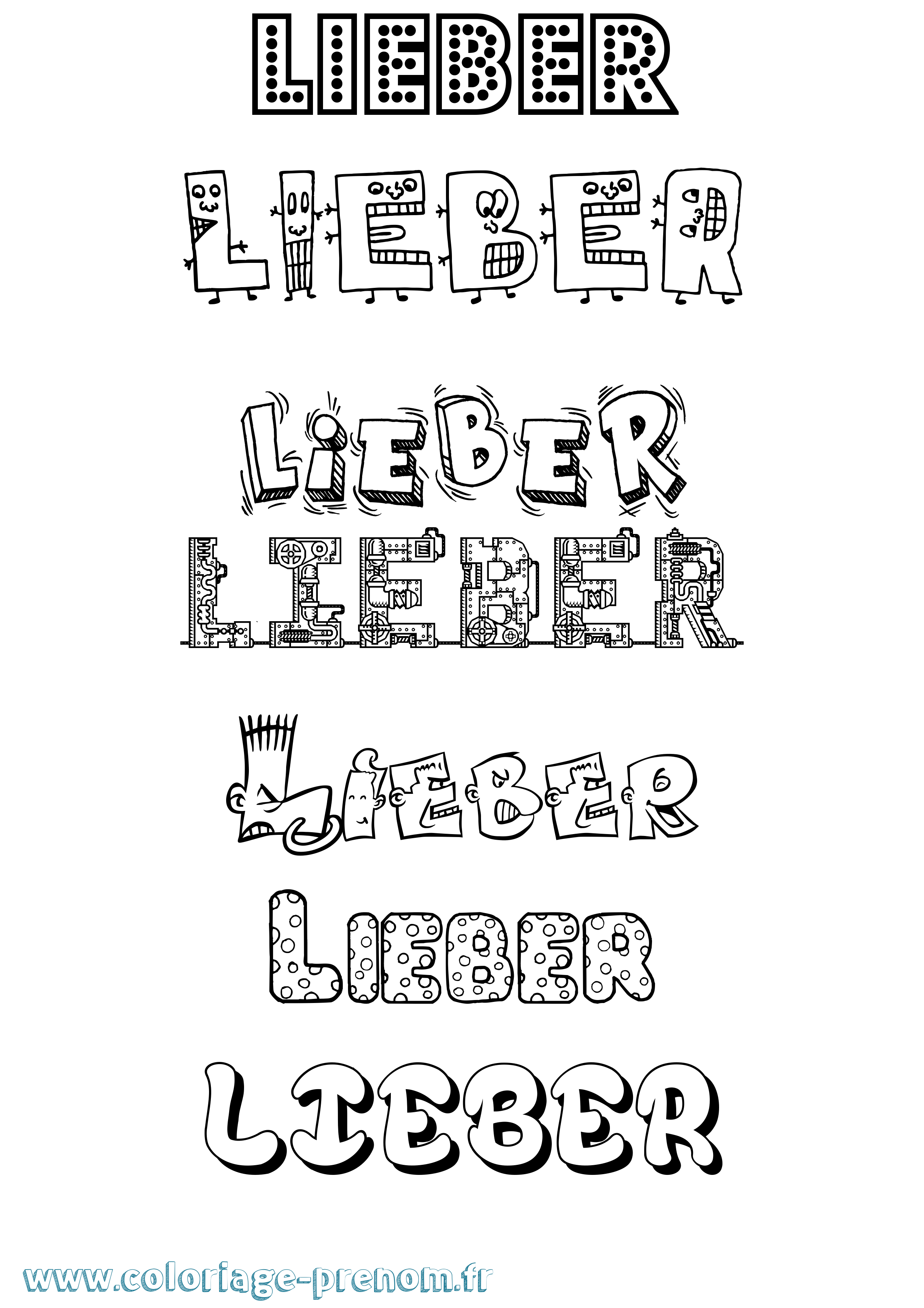 Coloriage Lieber Fun Coloriage prénom Lieber Fun