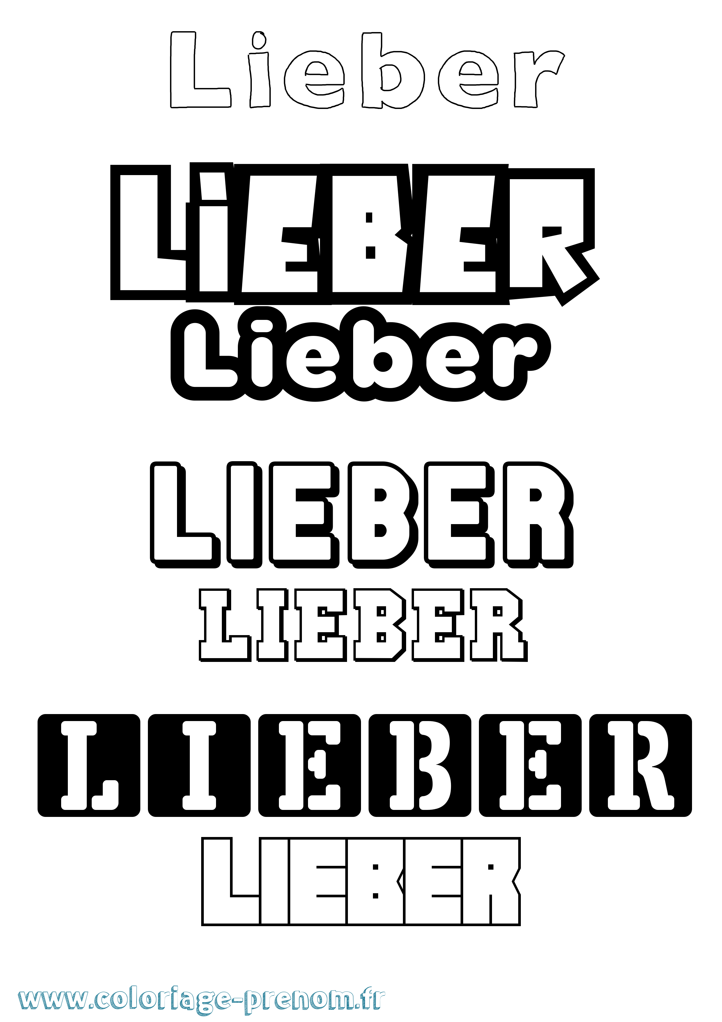 Coloriage Lieber Simple Coloriage prénom Lieber Simple