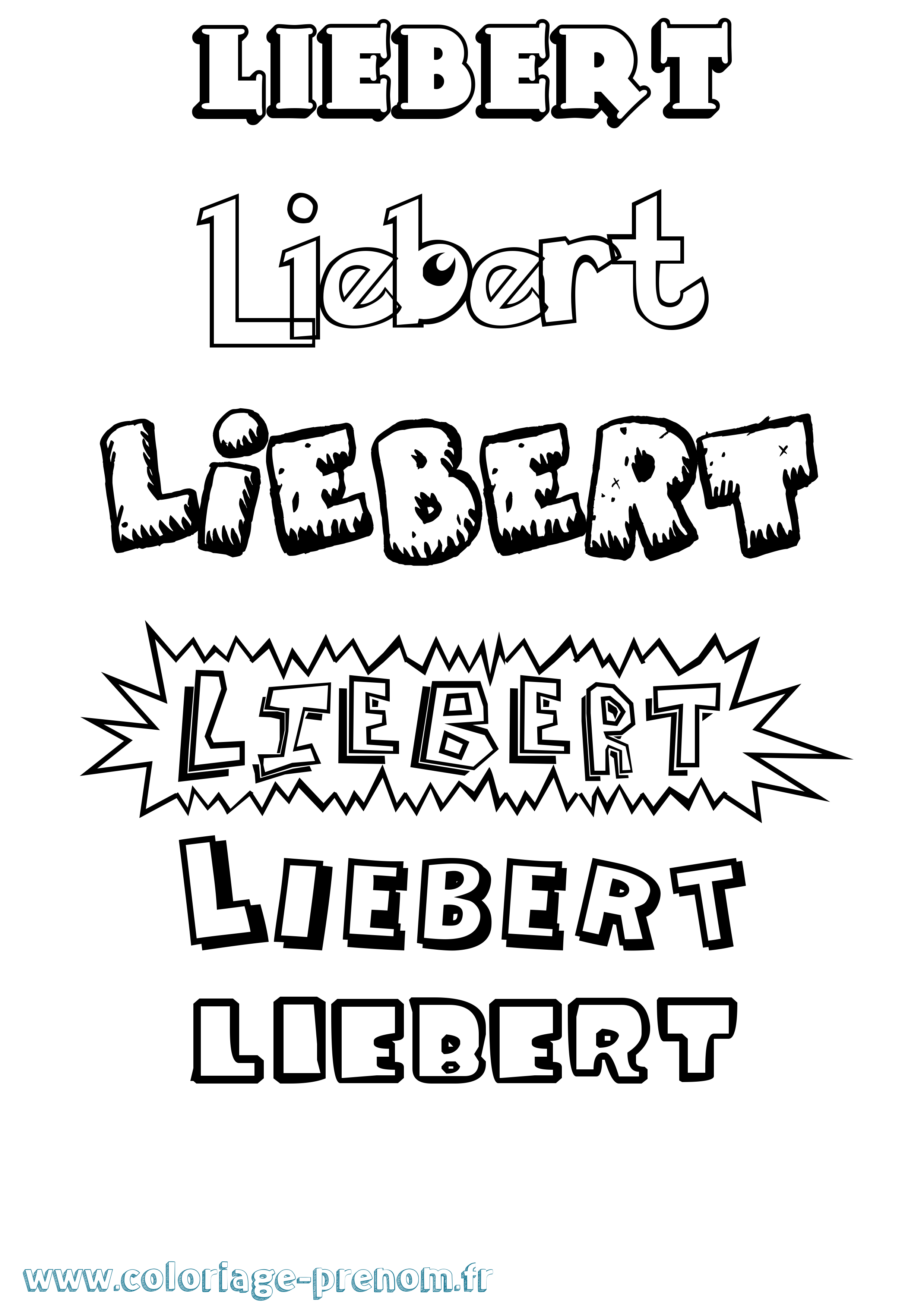 Coloriage Liebert Dessin Animé Coloriage prénom Liebert Dessin Animé