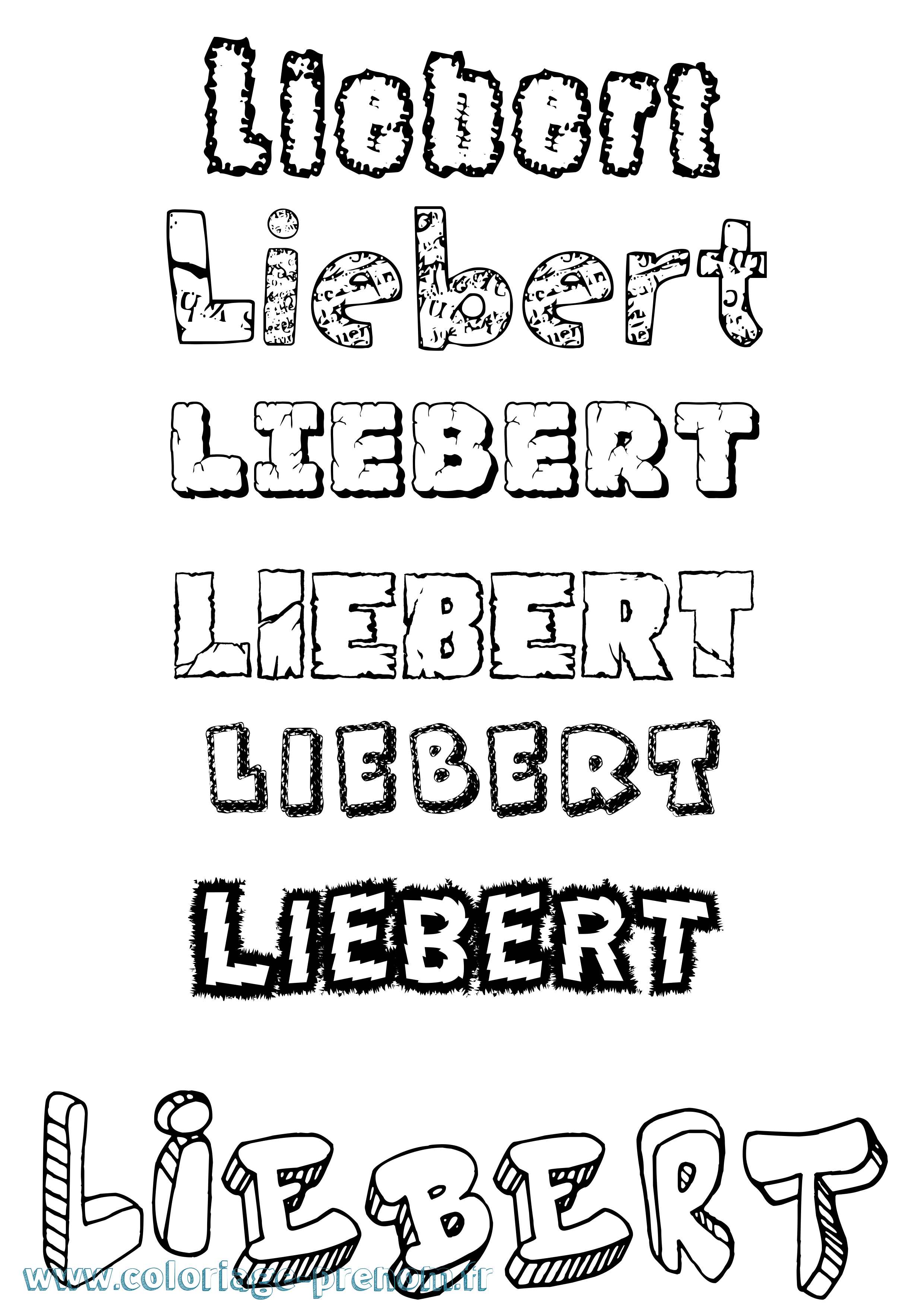 Coloriage Liebert Destructuré Coloriage prénom Liebert Destructuré