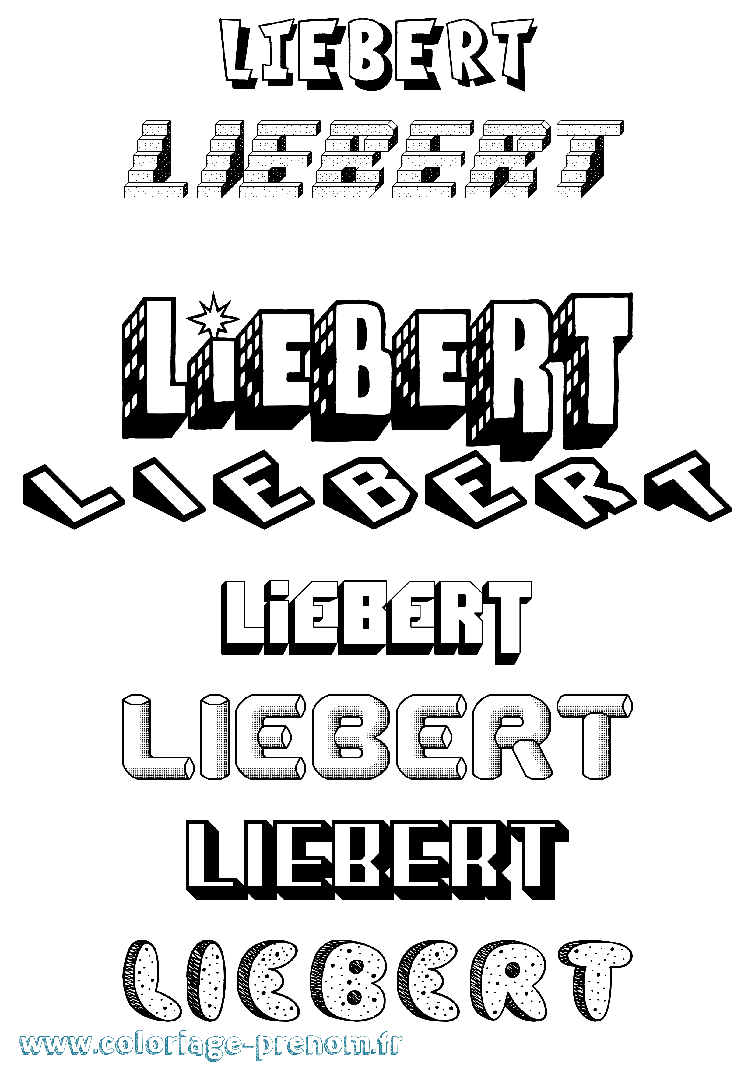 Coloriage Liebert Effet 3D Coloriage prénom Liebert Effet 3D