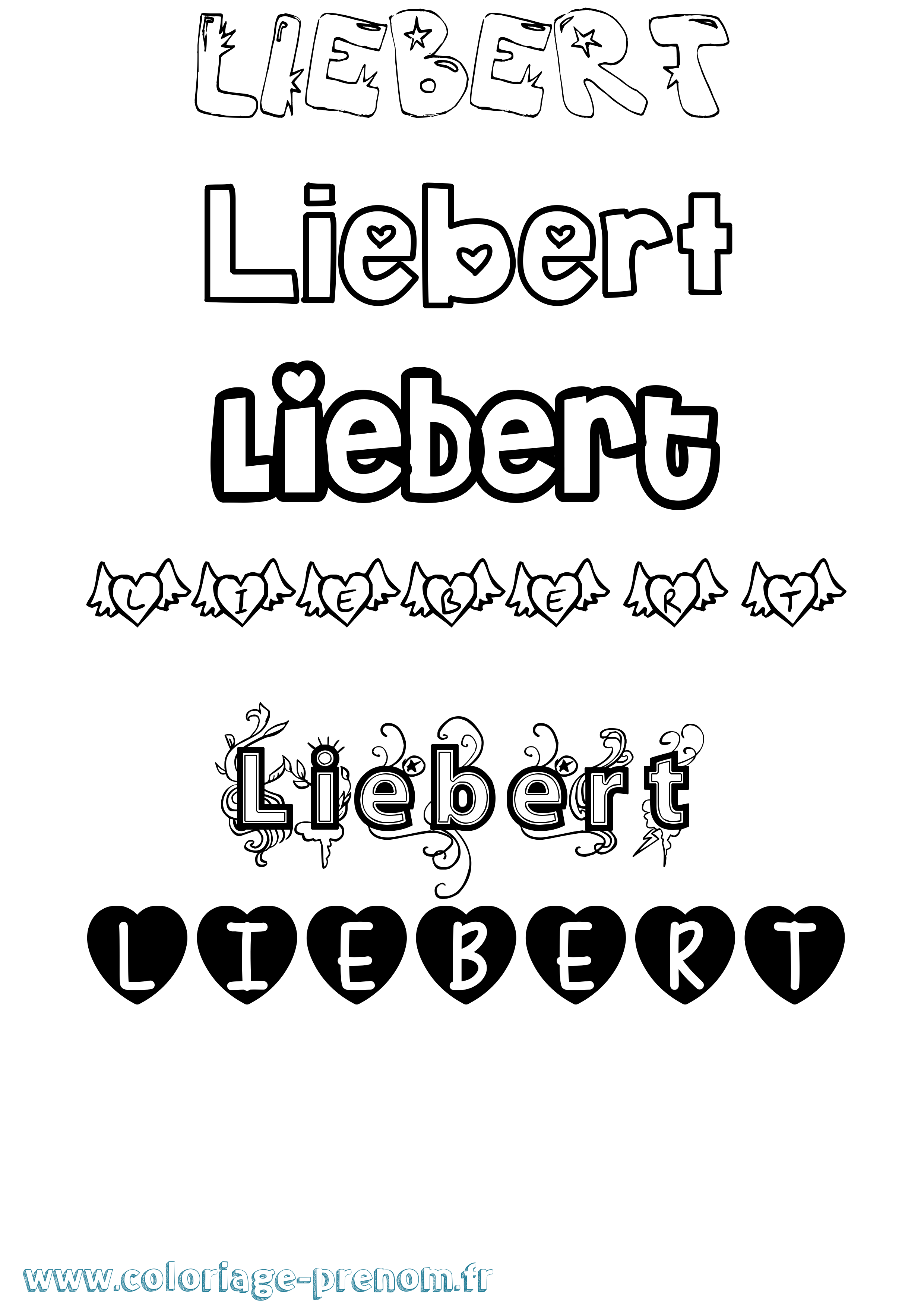 Coloriage Liebert Girly Coloriage prénom Liebert Girly