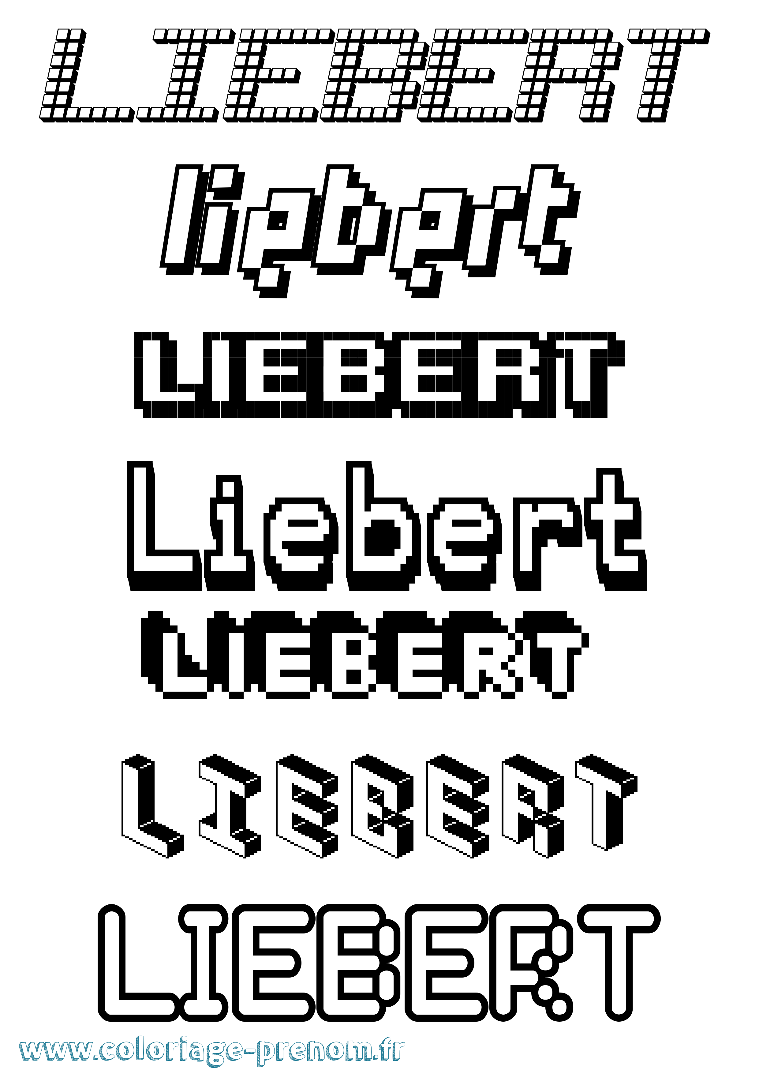 Coloriage Liebert Pixel Coloriage prénom Liebert Pixel