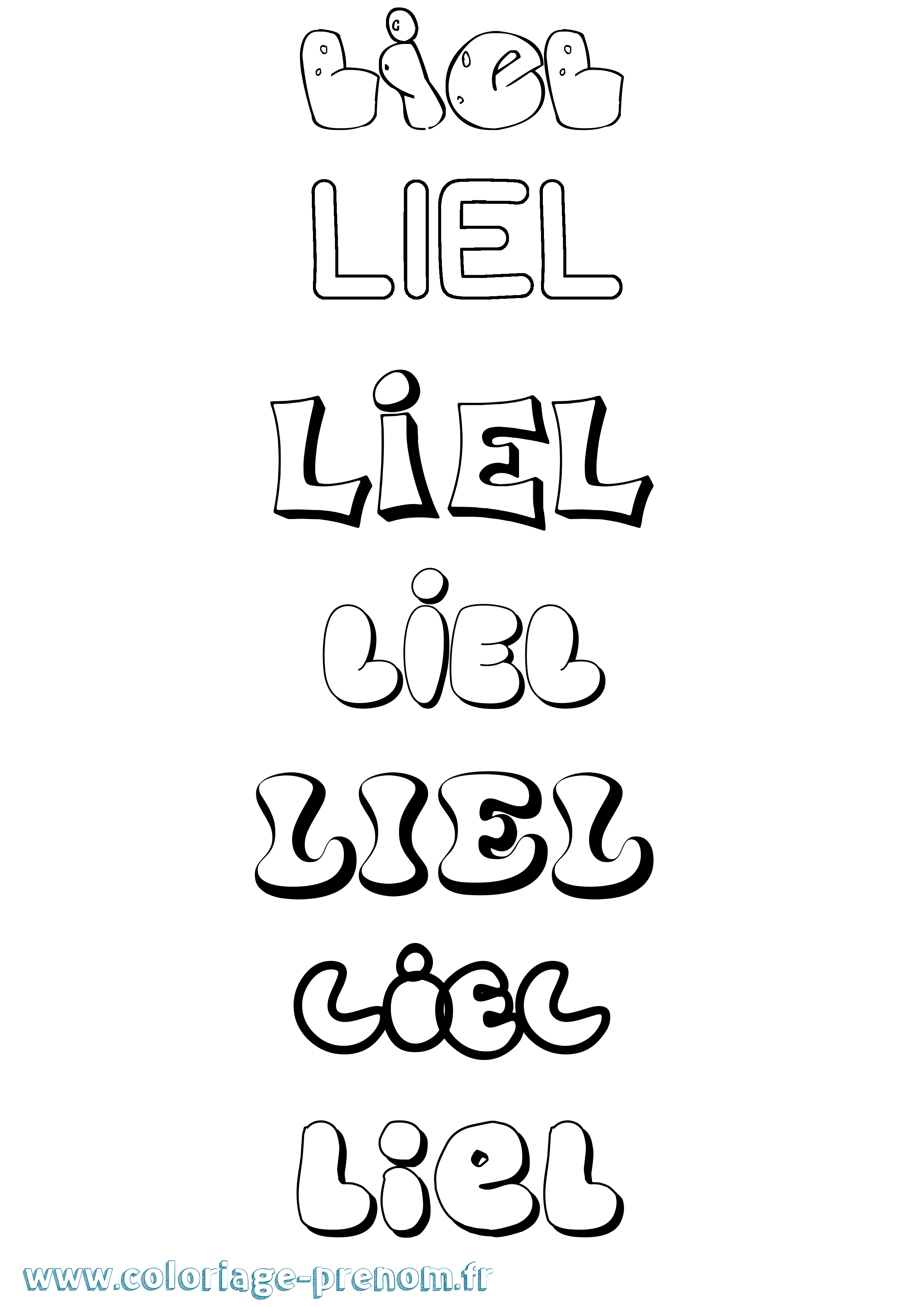 Coloriage Liel Bubble Coloriage prénom Liel Bubble