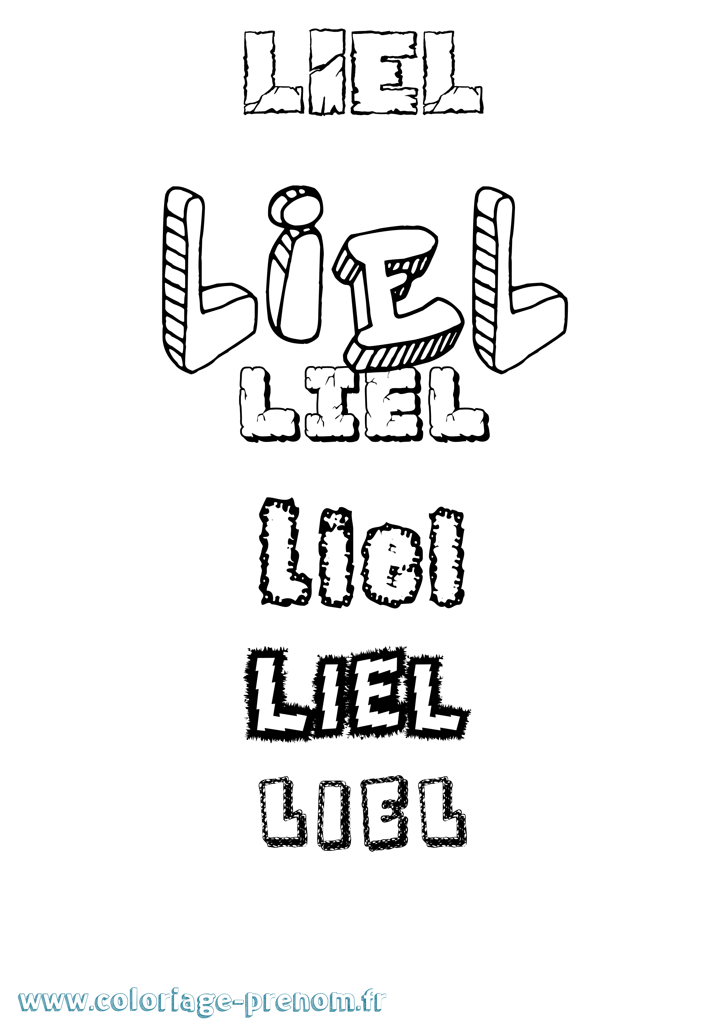 Coloriage Liel Destructuré Coloriage prénom Liel Destructuré