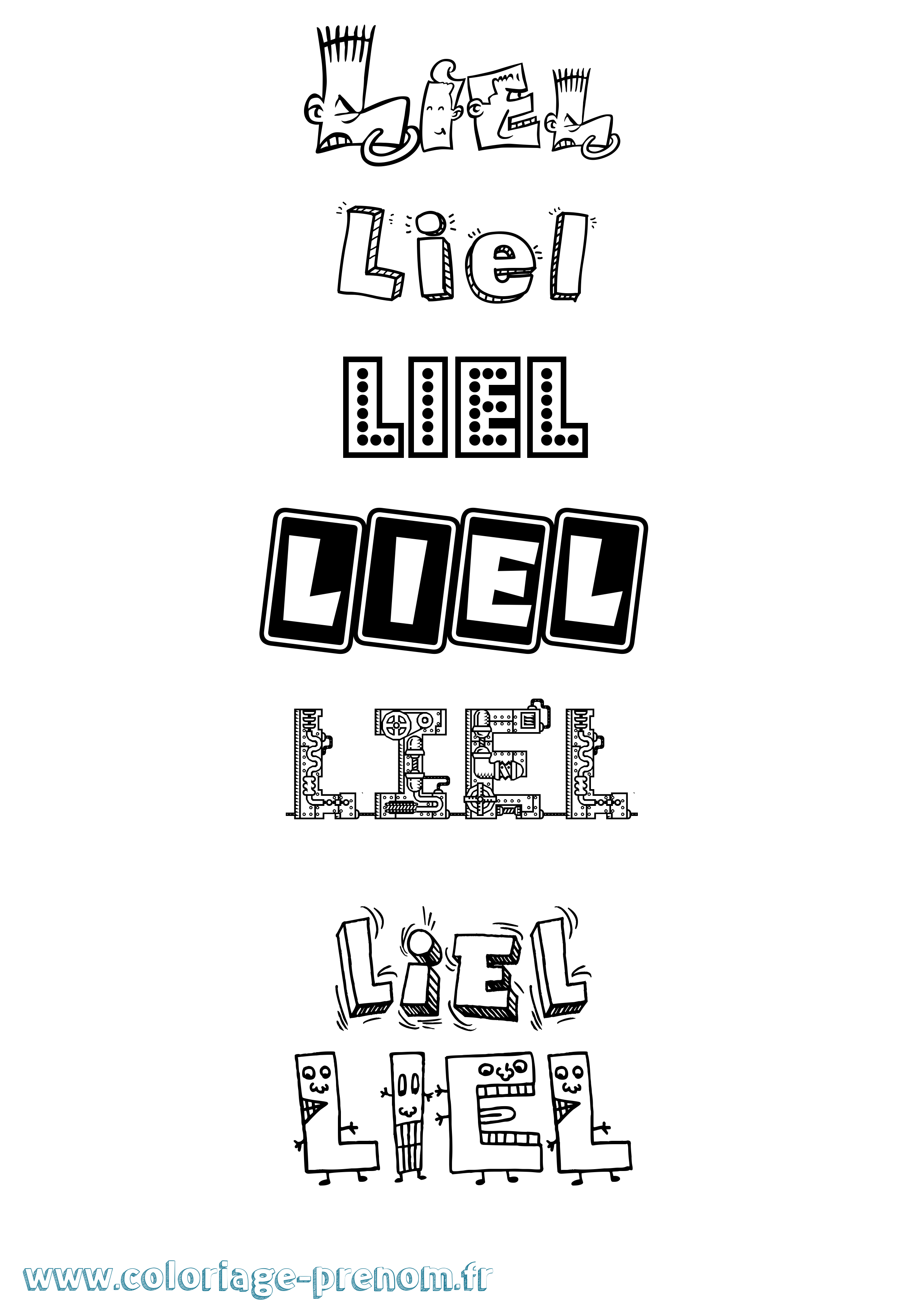 Coloriage Liel Fun Coloriage prénom Liel Fun