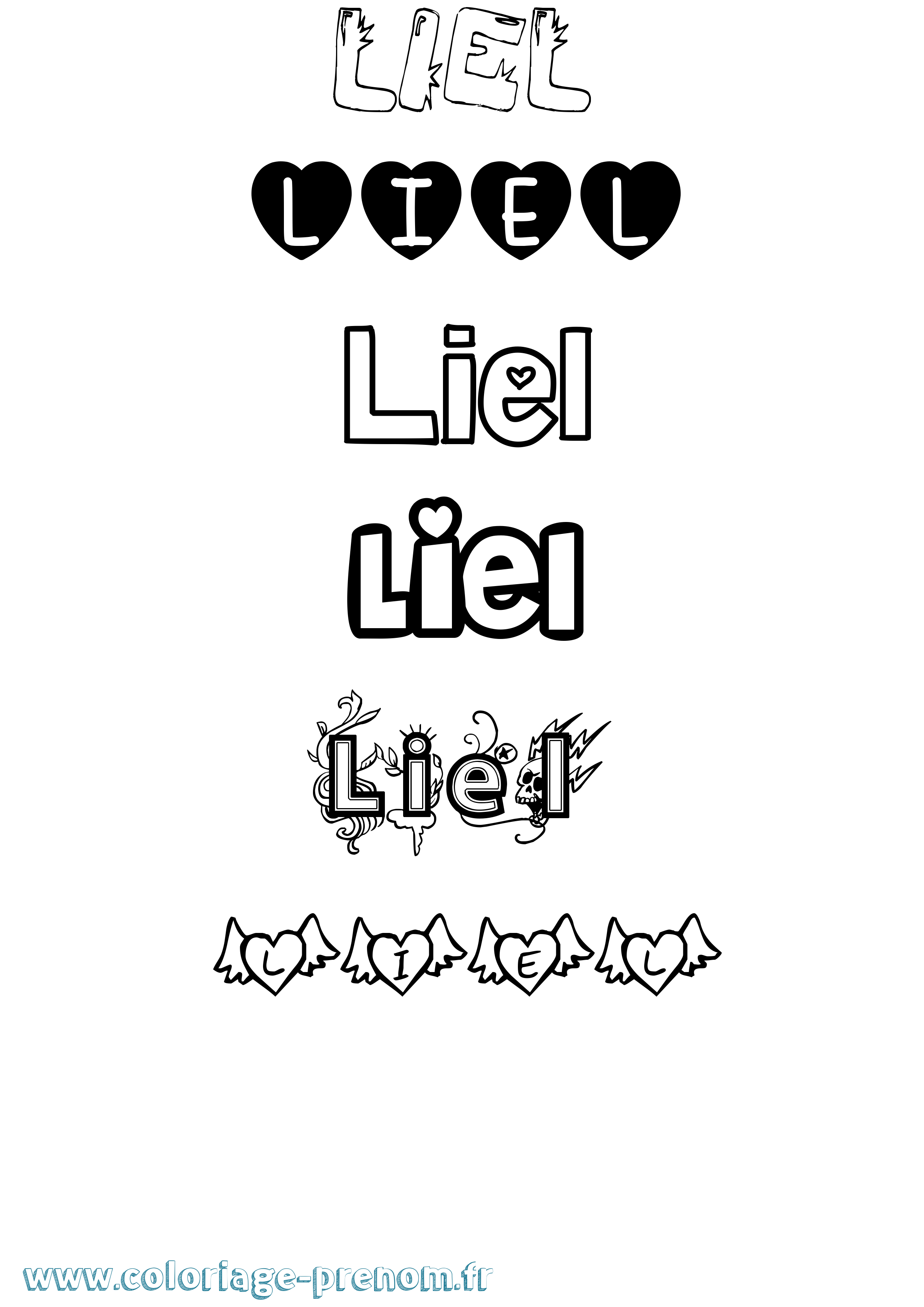 Coloriage Liel Girly Coloriage prénom Liel Girly