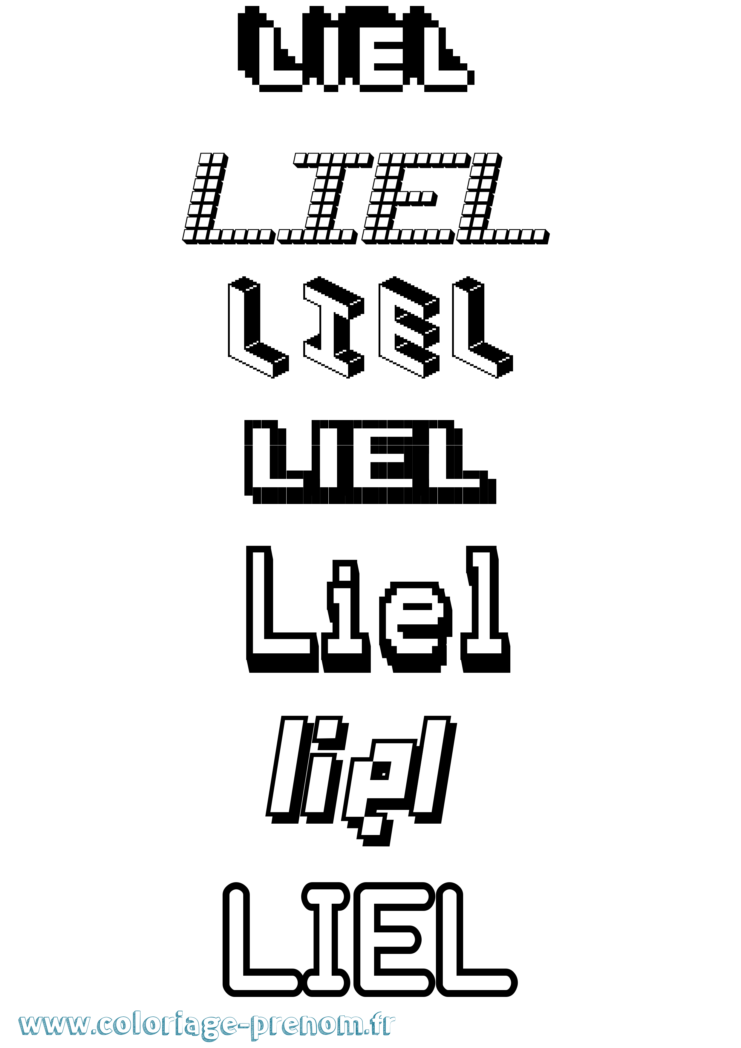 Coloriage Liel Pixel Coloriage prénom Liel Pixel