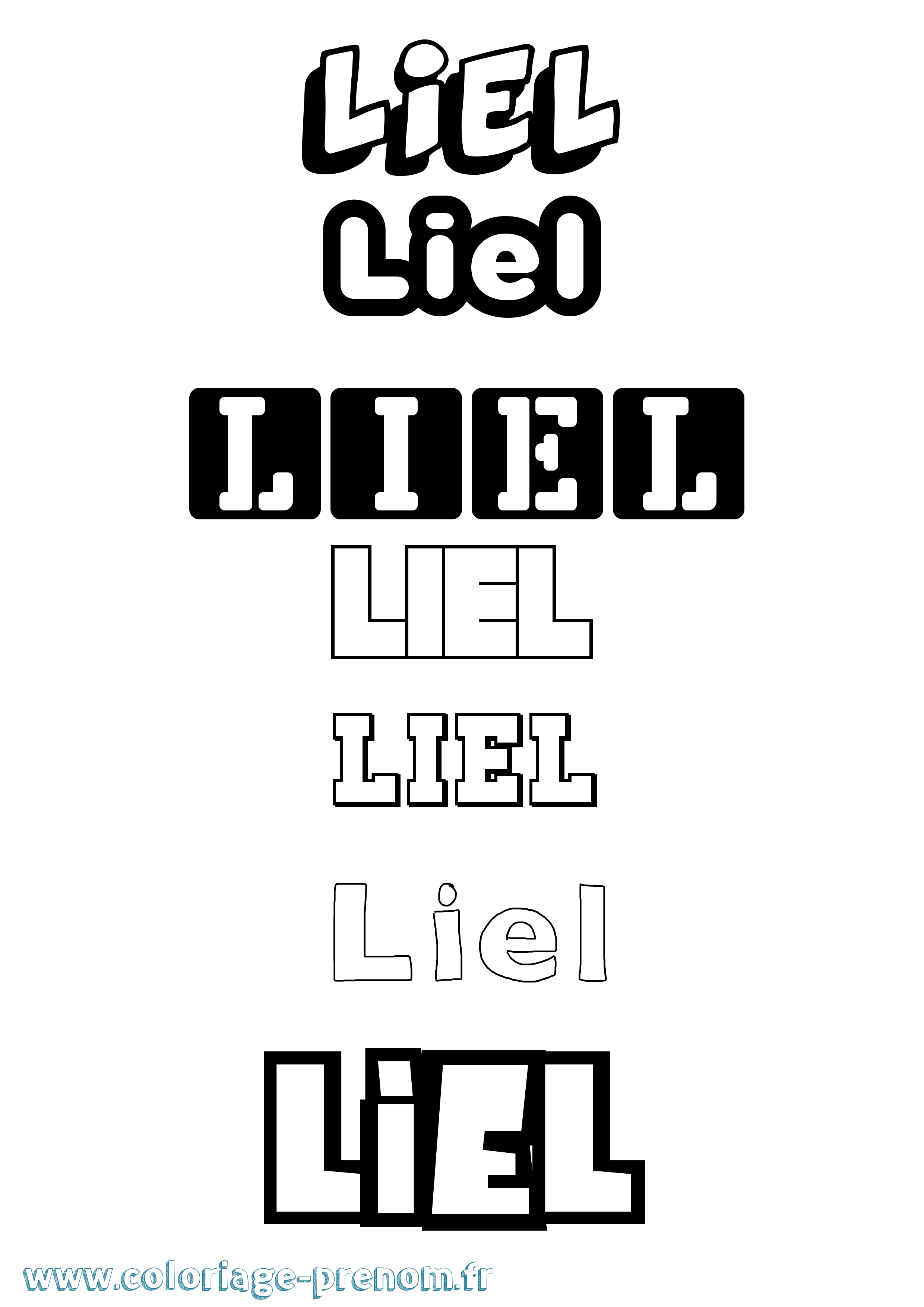 Coloriage Liel Simple Coloriage prénom Liel Simple