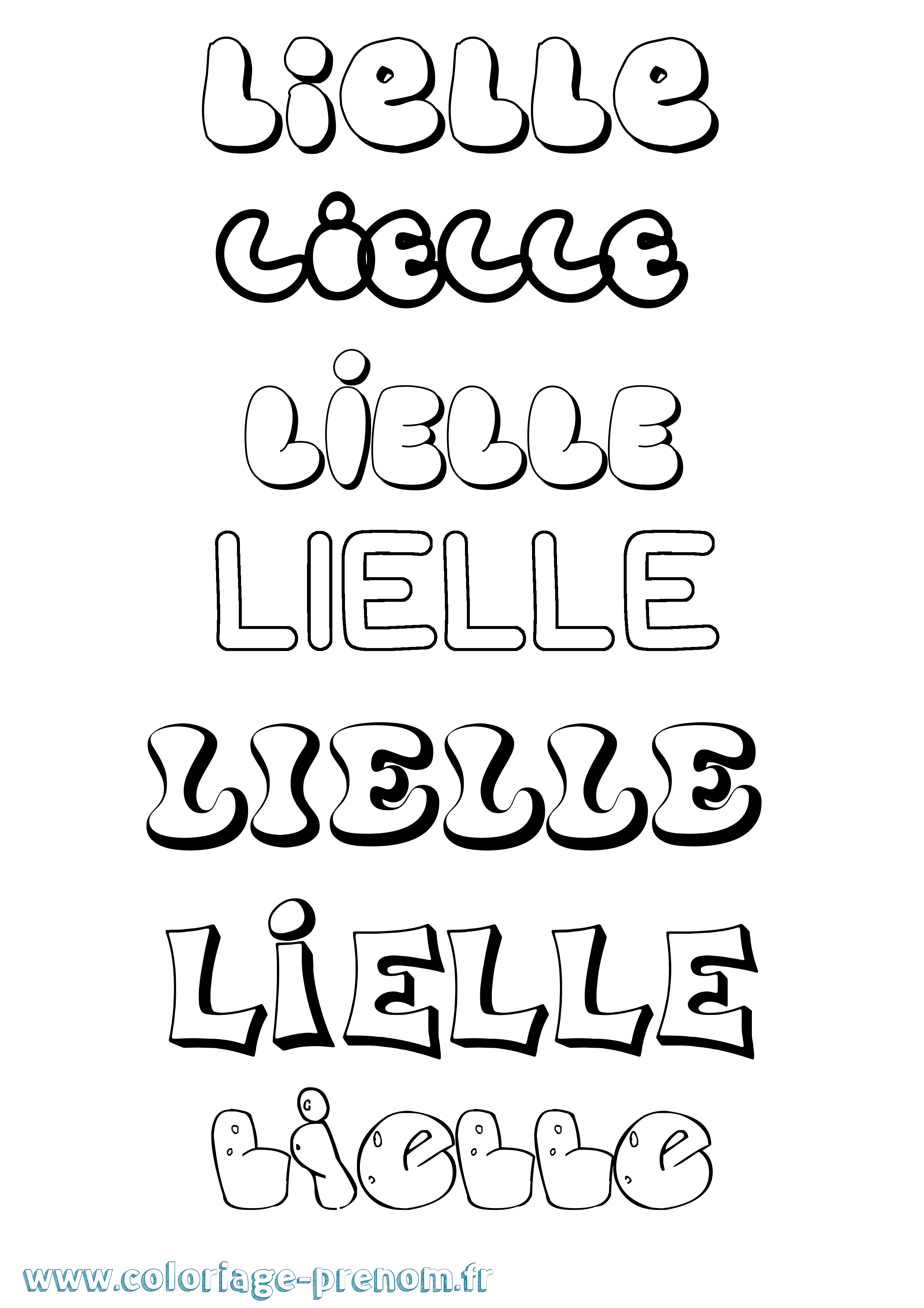 Coloriage Lielle Bubble Coloriage prénom Lielle Bubble