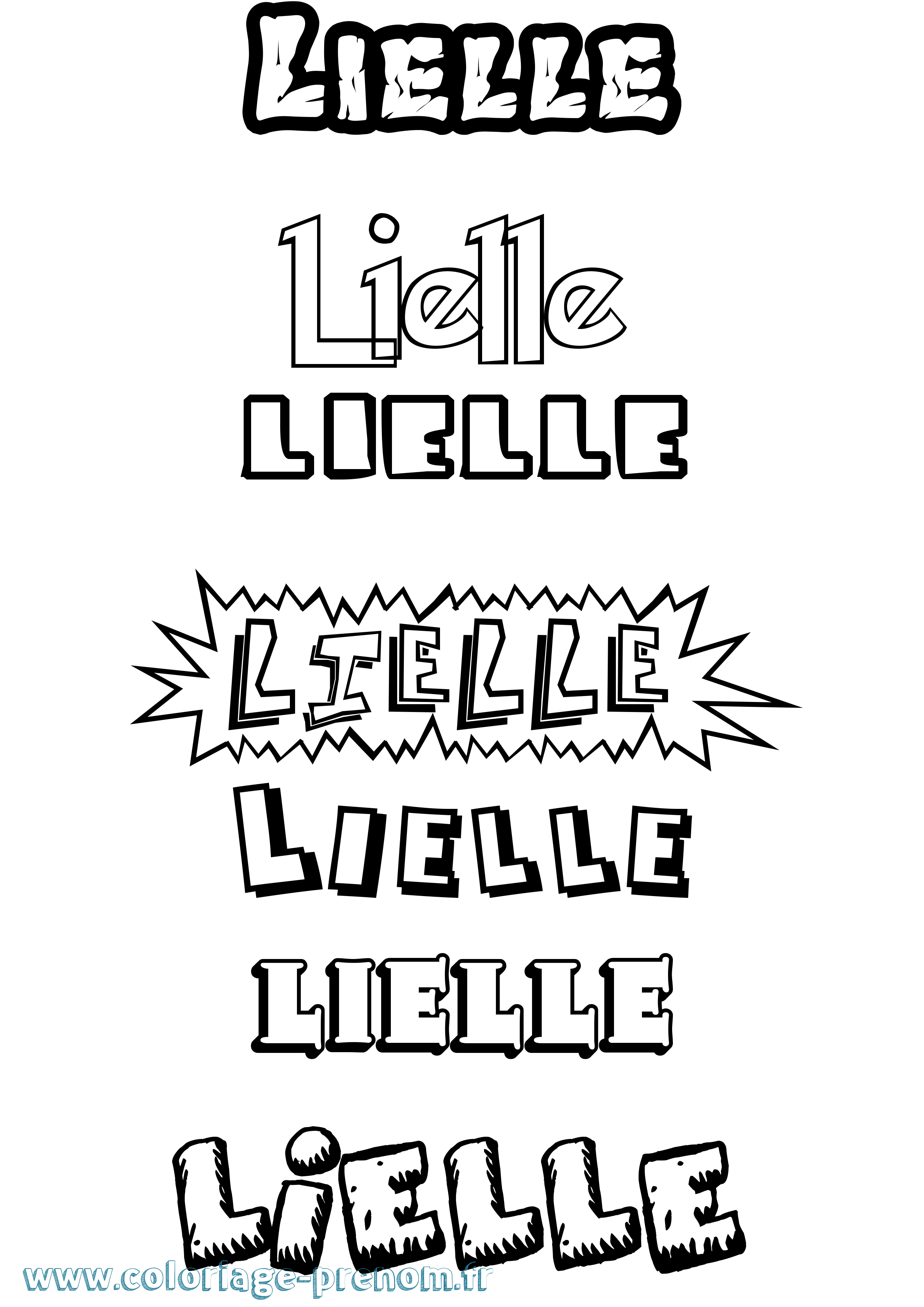 Coloriage Lielle Dessin Animé Coloriage prénom Lielle Dessin Animé