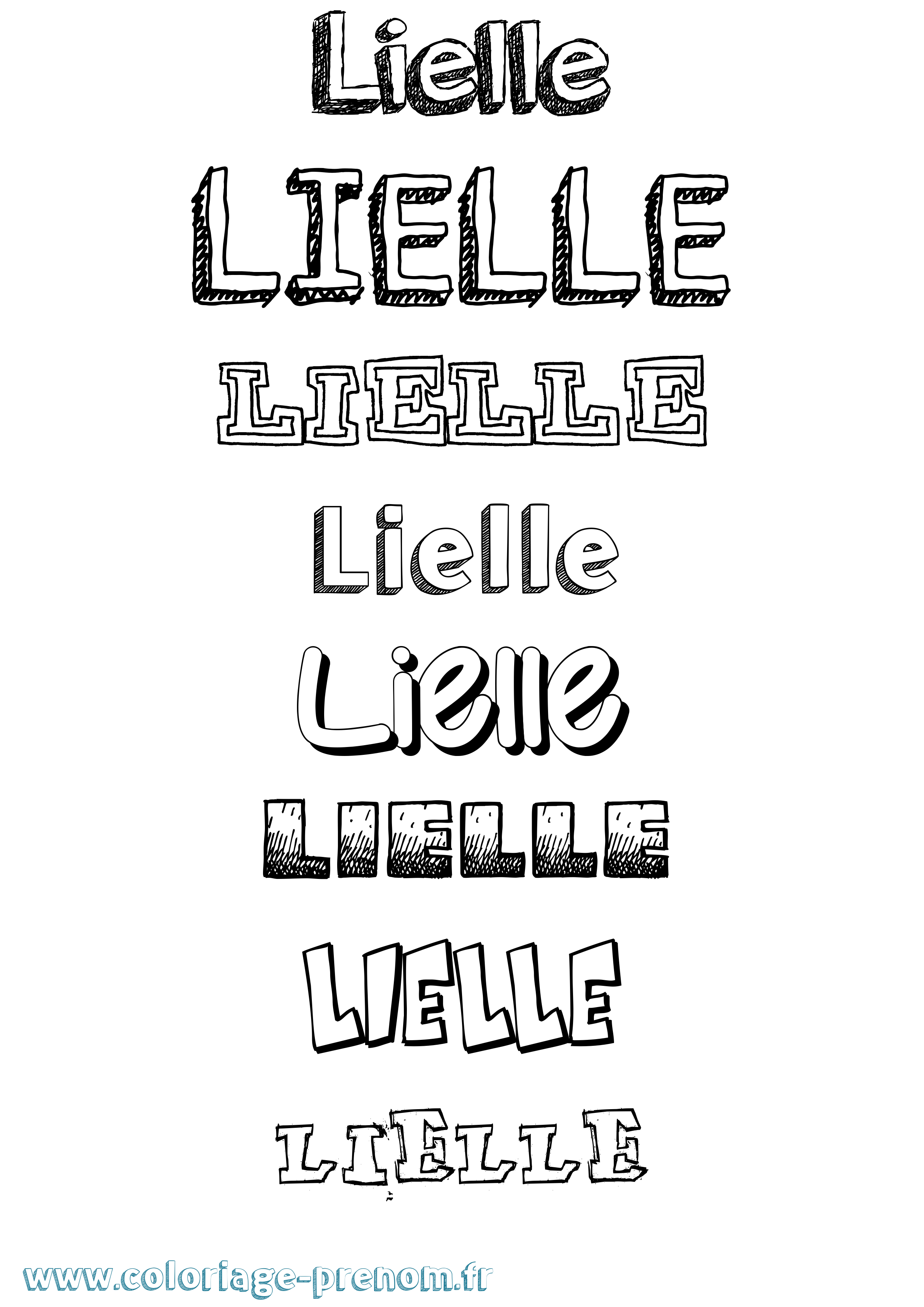 Coloriage Lielle Dessiné Coloriage prénom Lielle Dessiné