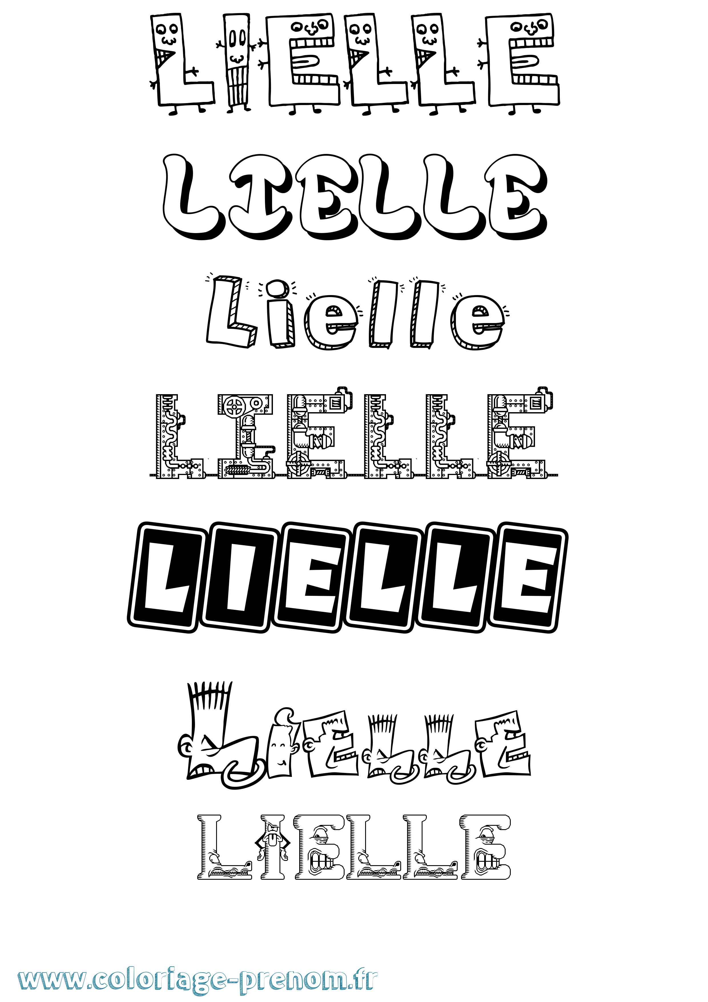 Coloriage Lielle Fun Coloriage prénom Lielle Fun