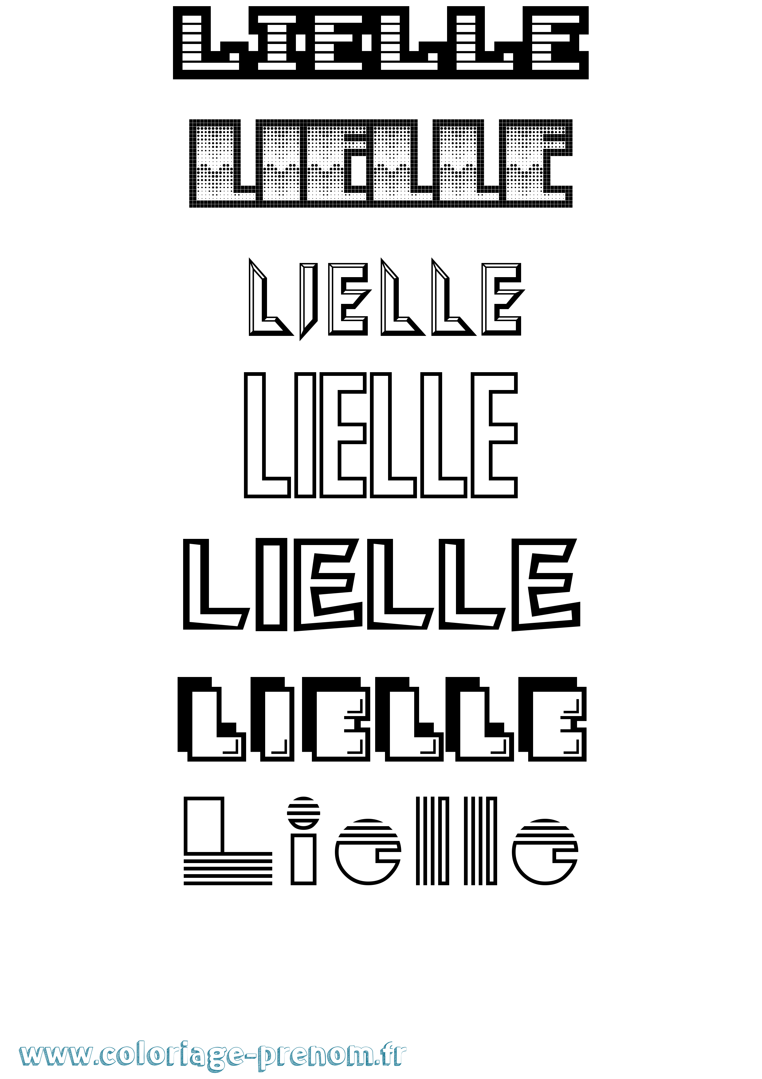 Coloriage Lielle Jeux Vidéos Coloriage prénom Lielle Jeux Vidéos