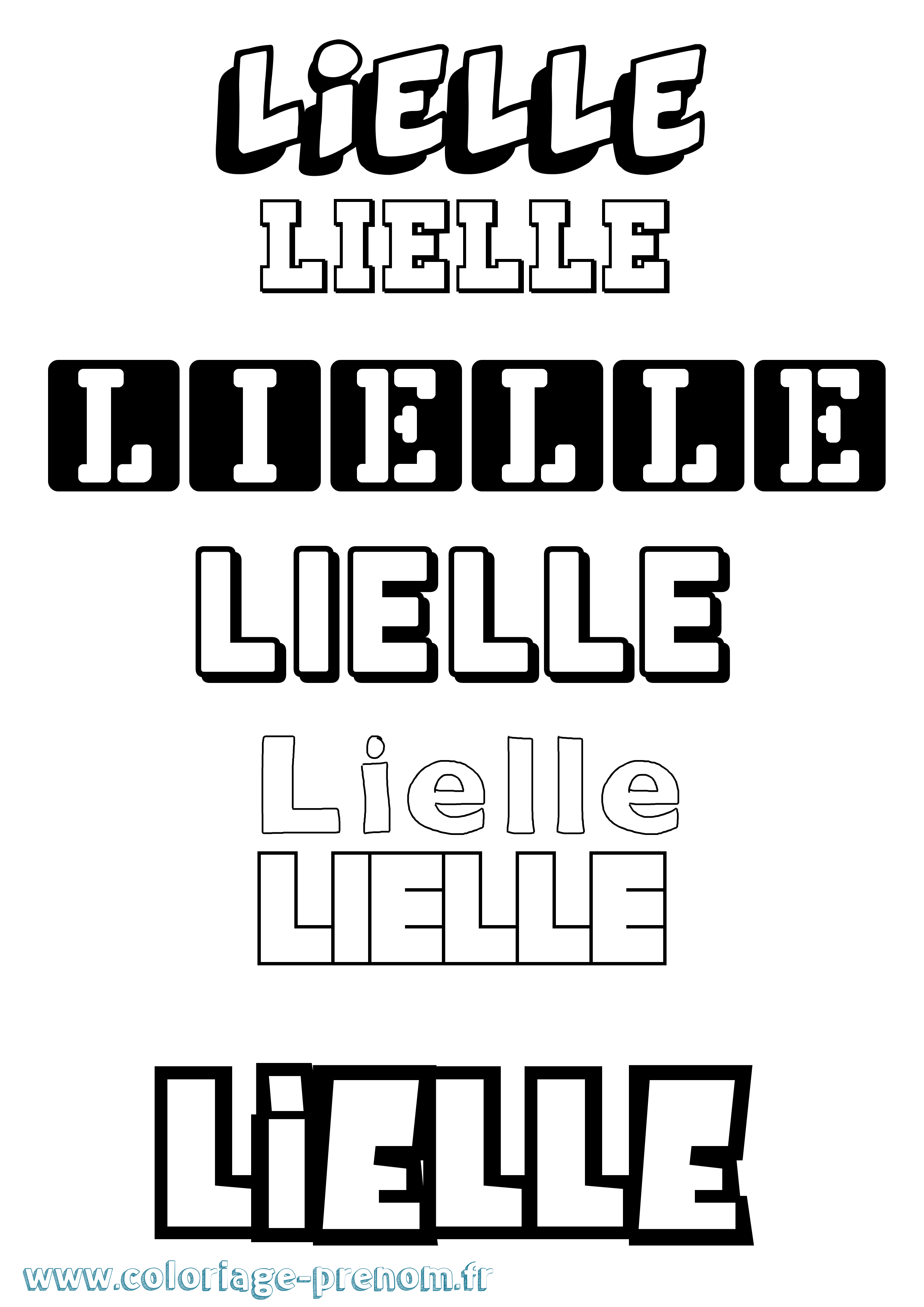 Coloriage Lielle Simple Coloriage prénom Lielle Simple