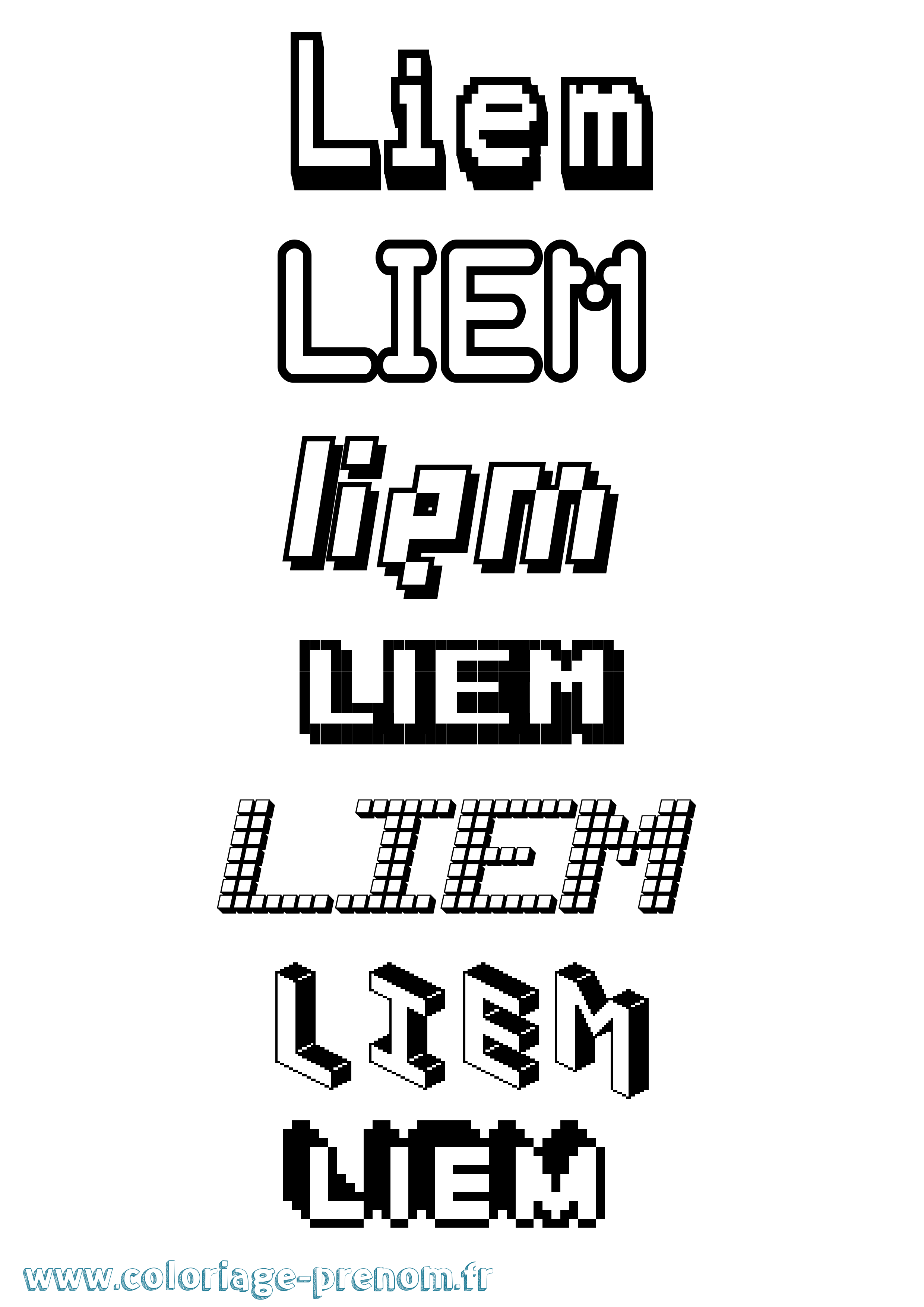 Coloriage Liem Pixel Coloriage prénom Liem Pixel
