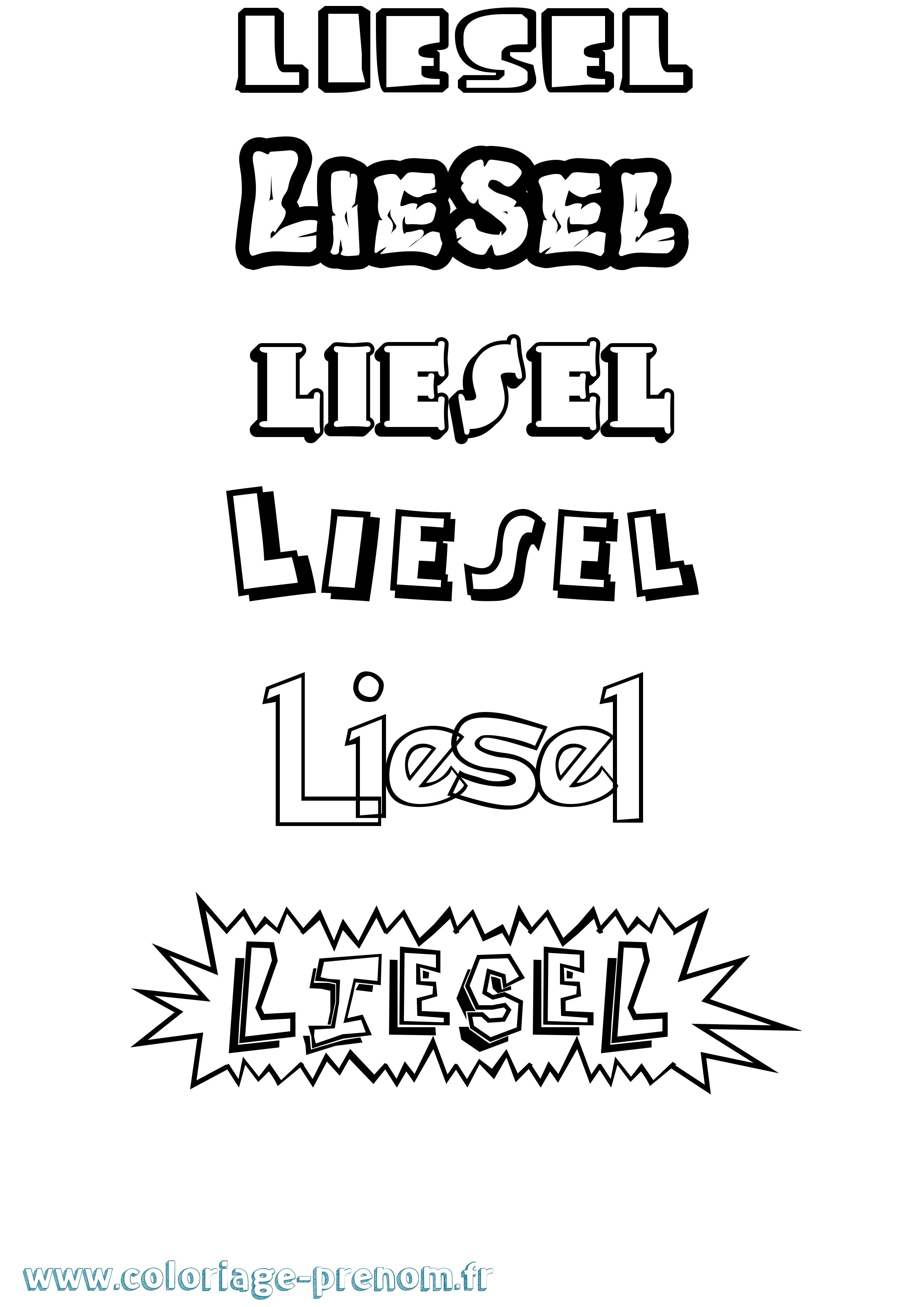 Coloriage Liesel Dessin Animé Coloriage prénom Liesel Dessin Animé